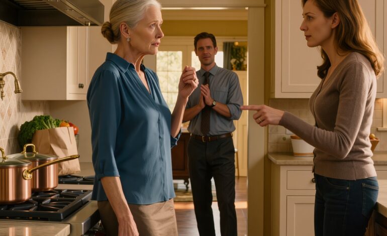 “Vennligst gå ut av kjøkkenet et øyeblikk,” sa svigerdatteren min hjemme hos meg. Hun brukte grytene mine og maten min til å lage mat til hele familien sin. Sønnen min begynte å klappe og sa: «Det stemmer, kjære! Endelig sa noen det…” Men han fikk aldri fullført den setningen… – Nyheter