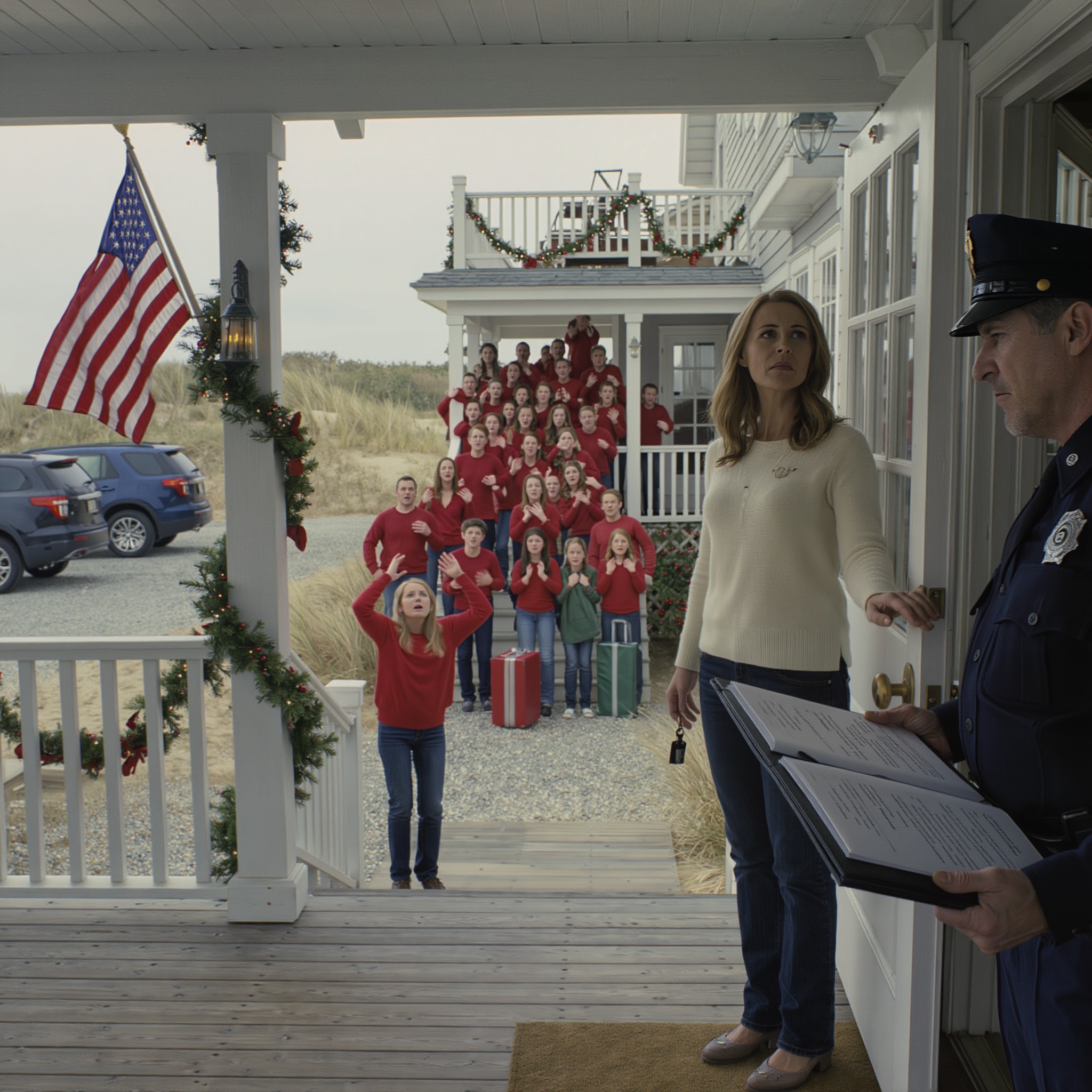 Tizenöt éven át a szüleim azt mondták, hogy a karácsony „nem a megfelelő időpont” számomra, és minden decembert egyedül töltöttem azzal, hogy mások fotóin keresztül néztem, ahogy az egész családom ünnepel a nagymamám tengerparti házában – aztán az ügyvédje titokban felhívott, és tavaly karácsonykor huszonhárom rokon jelent meg ugyanabban a házban bőröndökkel, egyforma pulóverekkel és teljes önbizalommal… Amíg egy seriffhelyettes ki nem nyitott egy mappát a bejárati ajtóm előtt.