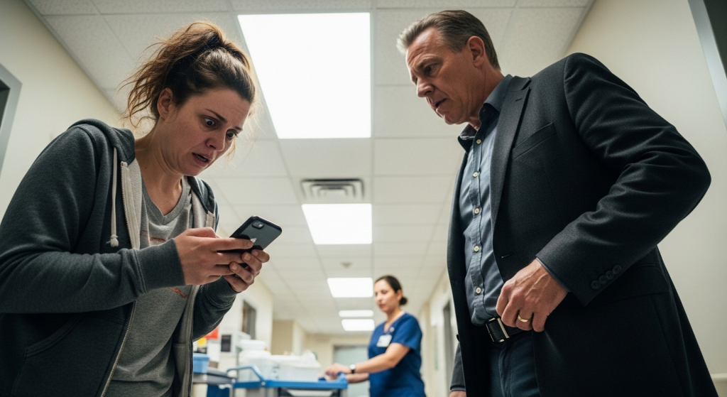 Jeg trodde mannen min var på jobb mens datteren vår kjempet for livet på legevakten—så viste politiet meg hva de fant i bilen hans. Mitt 15 år lange ekteskap var en løgn.