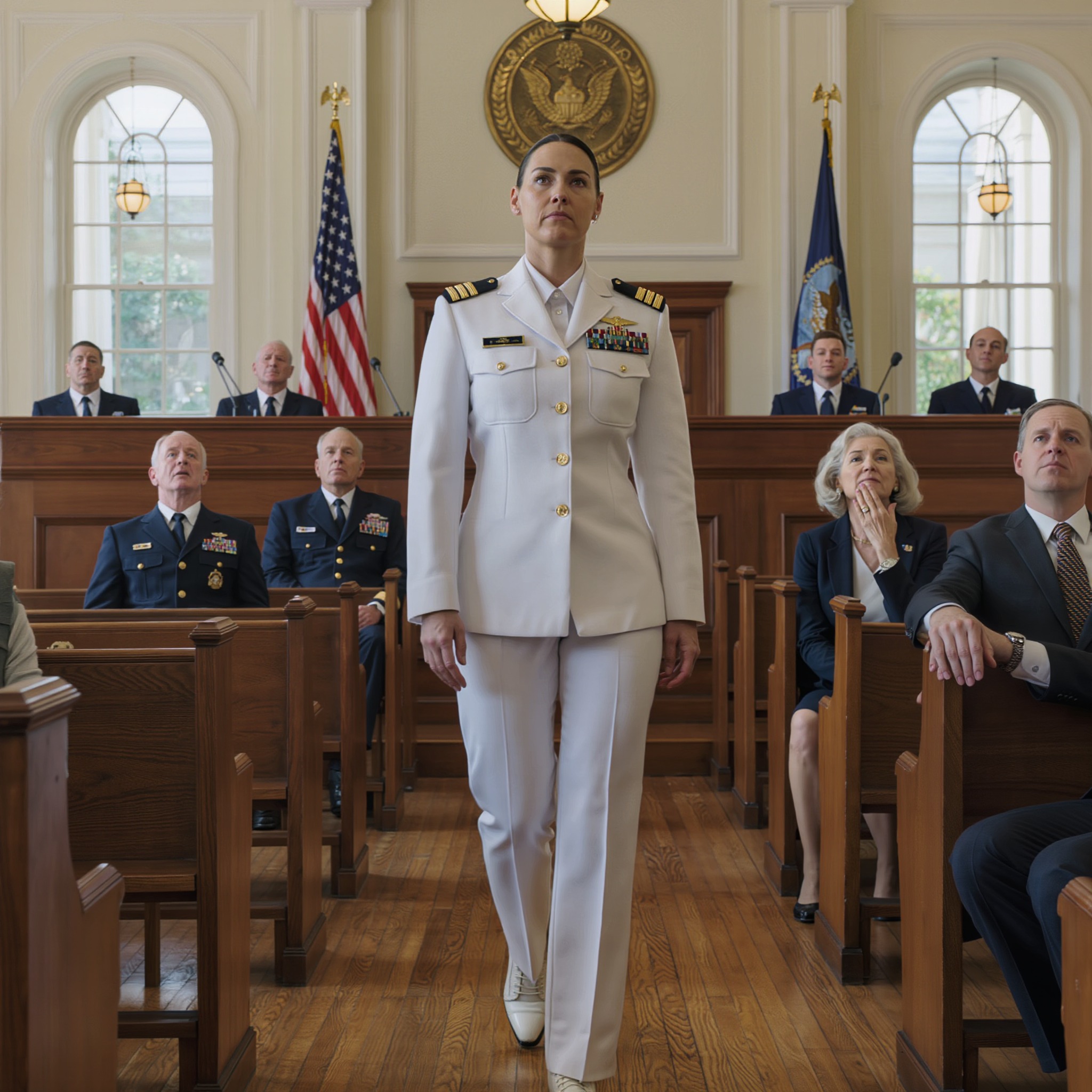 A bátyám elmondta a szüleimnek, hogy leszoktam a haditengerészettől, és annyira elhitték neki, hogy tizenkét évre kitöröltek a semmiből – aztán hadbíróság elé állították, és a lányuk, akiről azt hitték, hogy kudarcot vallott, teljes díszruhában lépett be a csendes katonai bíróságra, mielőtt bármelyikük is megértette volna, hogy a hazugság végül kifulladt.