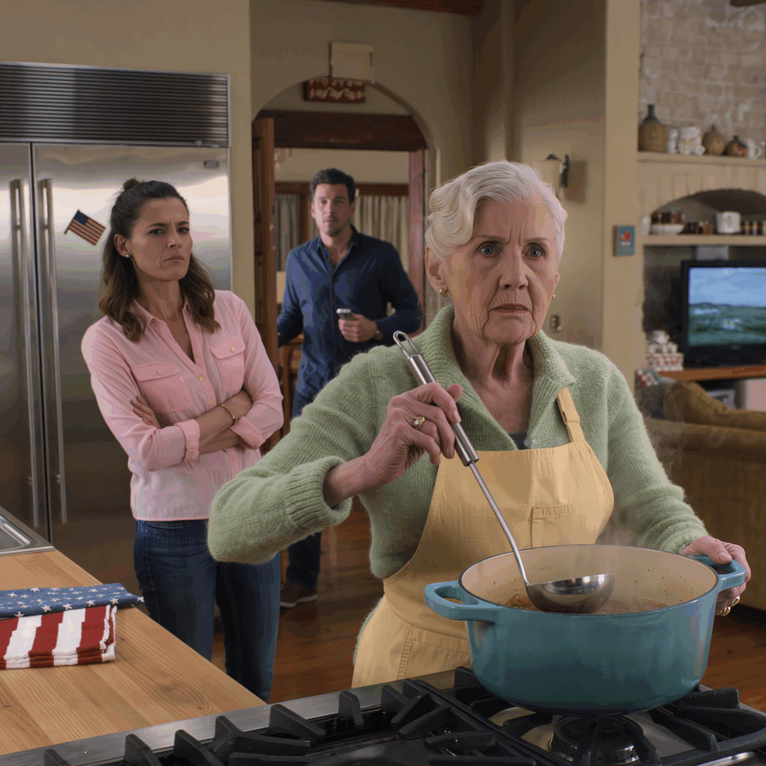 Kun sekoitin kattilallista keittoa koko perheelle, miniäni tuli lähemmäs ja kysyi: “Kuka käski sinun kokata noin?” Poikani piti katseensa liimattuina televisioon teeskennellen, ettei nähnyt mitään. Muutamaa minuuttia myöhemmin keittiöstä kuului kova ääni. Ja siitä hetkestä lähtien kaikki tässä talossa alkoi järjestyä uudelleen. – Uutiset