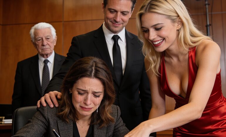 Hun signerte skilsmissepapirene i stillhet. Ingen visste at milliardærfaren hennes så på fra baksiden av rommet