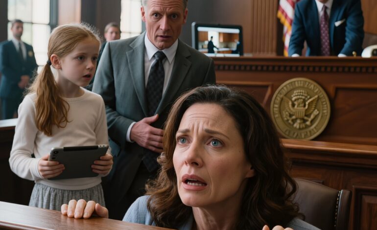 A férjem beadta a válókeresetet, és a tízéves lányom megkérdezte a bírót: „Tisztelt Bíróság, mutathatok valamit, amiről anya nem tud?” A bíró bólintott. Amikor a videó elkezdődött, az egész tárgyalóterem elcsendesedett.