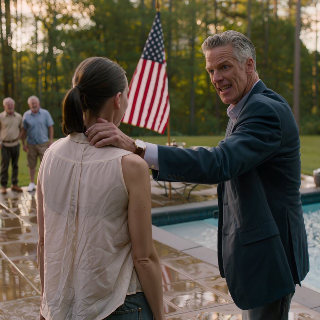 At a backyard BBQ in a quiet suburb, my sister suddenly shoved my 8-year-old daughter into the pool while she was still in her school clothes, I ran to jump in but my dad locked his arm around my neck from behind, my mom just smirked, the whole family called it a “lesson,” but the ER doctor, the police, and CPS saw something else, and from that moment on I started a quiet plan that made them tremble. – News