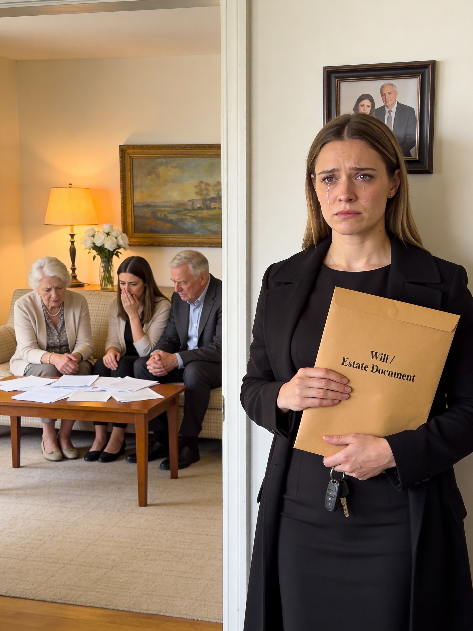 Jeg kom fra begravelsen for å fortelle foreldrene mine og søsteren min at mannen min hadde etterlatt meg 8,5 millioner dollar og 6 loftsleiligheter på Manhattan. Da jeg kom inn i huset, overhørte jeg foreldrene mine snakke. Det de sa fikk meg til å bli blek…