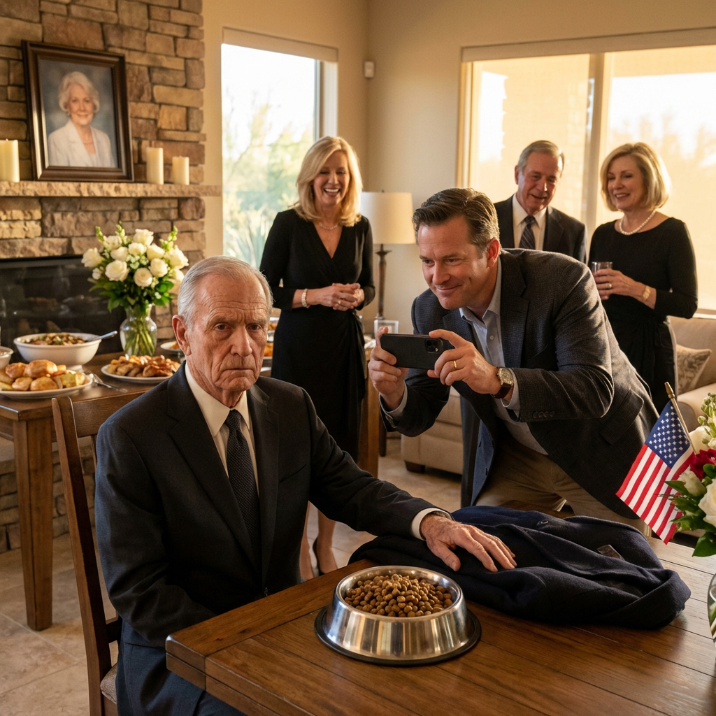 Vaimoni muistotilaisuudessa poikani työnsi eteeni kulhollisen koiranruokaa ja sanoi: “Sitähän luvattomat syövät.” Sitten hän nosti puhelimensa ja kuvasi sen aikomuksenaan muuttaa nöyryytykseni viihteeksi. En väittänyt vastaan. Nousin vain seisomaan ja kävelin pois. Seuraavana aamuna, kun hänen pankkikorttinsa yhtäkkiä lakkasivat toimimasta ja poliisi saapui hänen ovelleen, hän itse soitti paniikissa ja aneli minua vastaamaan. – Uutiset