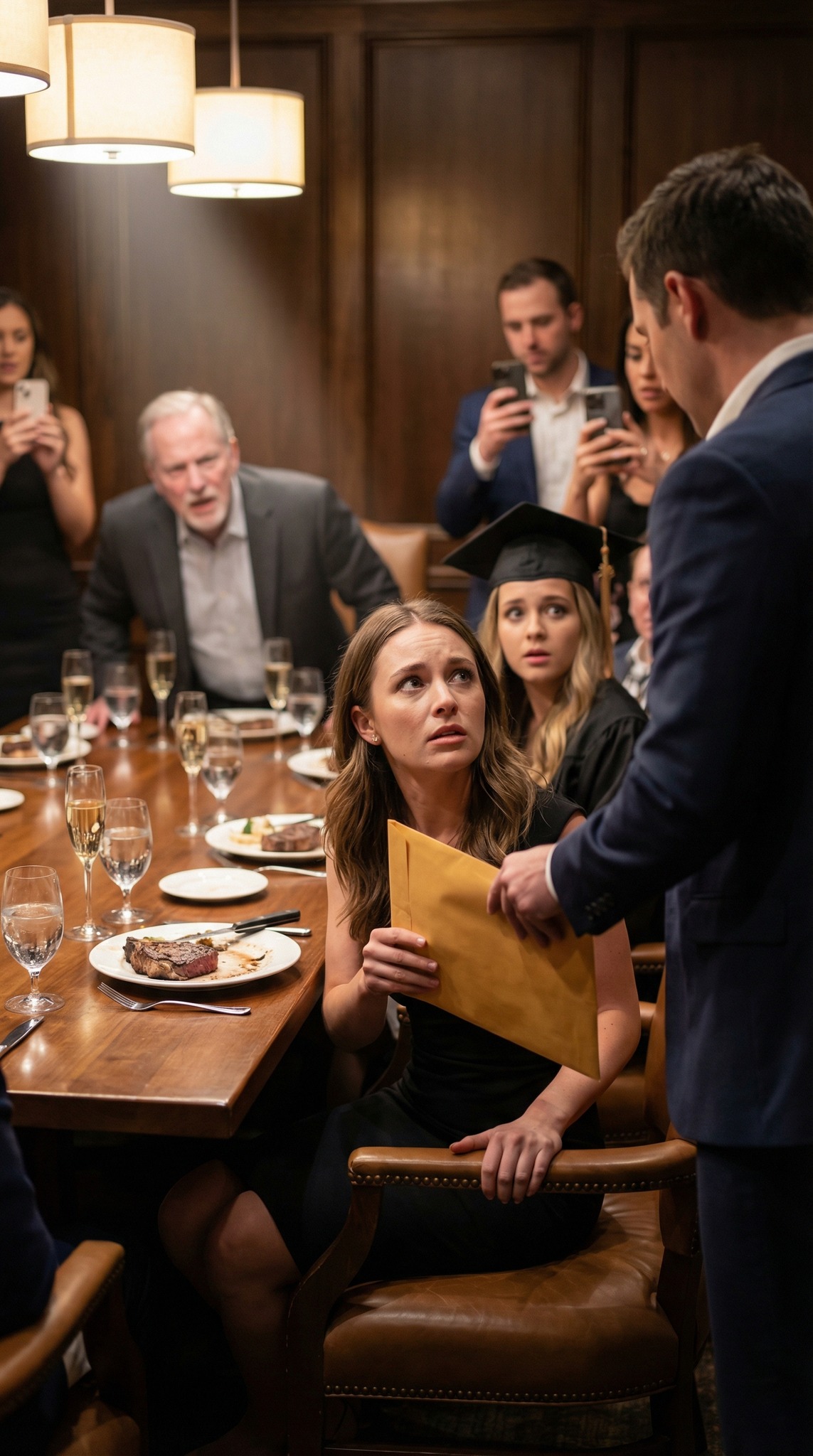 VANHEMMAT SANOIVÄT MINUA AINA “TYHMÄKSI”, kun taas siskoni sai täyden kyydin Harvardiin. Valmistujaispäivänään isä sanoi, että HÄN PERIN KAIKEN – uuden Teslan ja 13 miljoonan dollarin kartanon. Istuin takana hiljaa – KUNNES MUUKAINEN KÄVELI SISÄÄN, ANTOI MINULLE KIRJEKUOREN JA KUISKASI… NYT ON AIKA NÄYTTÄÄ HEILLE, KUKA OIKEASTI OLET..