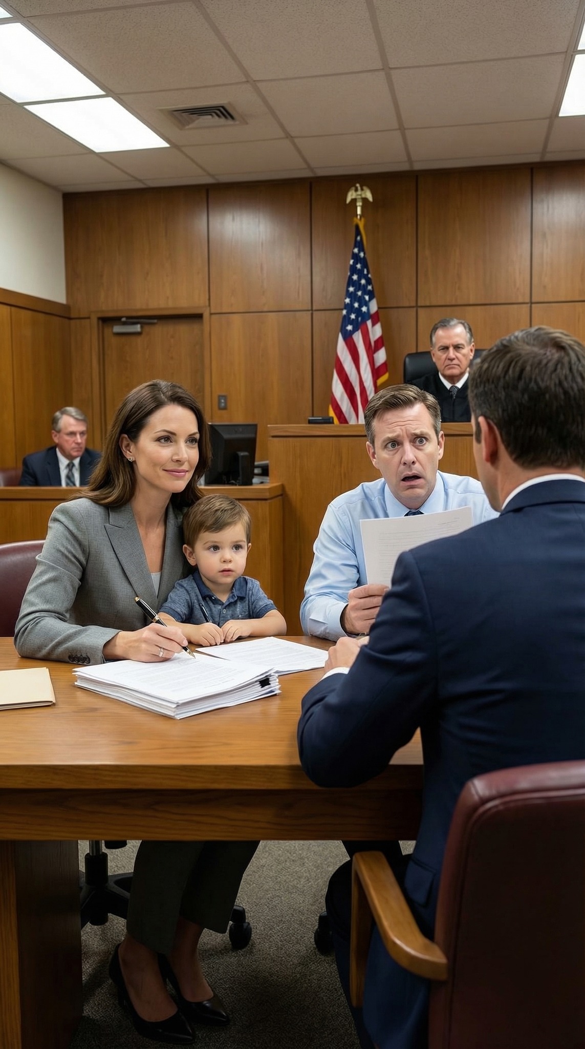 eittiössämme ja sanoi: ”Haluan talon, autot, säästöt – kaiken paitsi poikamme.” Lakimieheni aneli minua taistelemaan, mutta katsoin häntä silmiin ja kuiskasin: ”Anna hänelle kaikki.” Kaikki luulivat, että olin menettänyt järkeni. Viimeisessä kuulemistilaisuudessa exäni hymyili, kun allekirjoitin kaiken… kunnes hänen oma asianajajansa kalpeni. Sillä hetkellä hän tajusi, etten ollut menettänyt yhtään mitään.