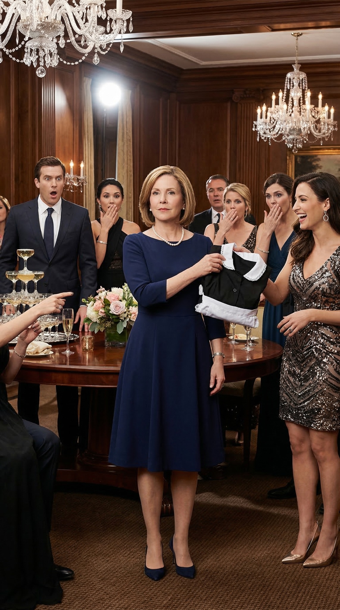 Tulin poikani kihlajaisjuhliin ylpeänä pukeutuneena, mutta hänen kihlattunsa varakas perhe katsoi minua ylös alas kuin olisin ollut roskaa. Sitten hänen äitinsä virnisti, heitti piian univormun syliini ja sanoi: “Koska pukeudut niin yksinkertaisesti, voit yhtä hyvin ansaita paikkasi täällä.” Huone purskahti nauruun – kunnes rauhallisesti laskin univormun alas ja sanoin: “Hauskaa… koska tämä ravintola kuuluu minulle.” Ja siinä hetkessä kaikki hymyt katosivat.