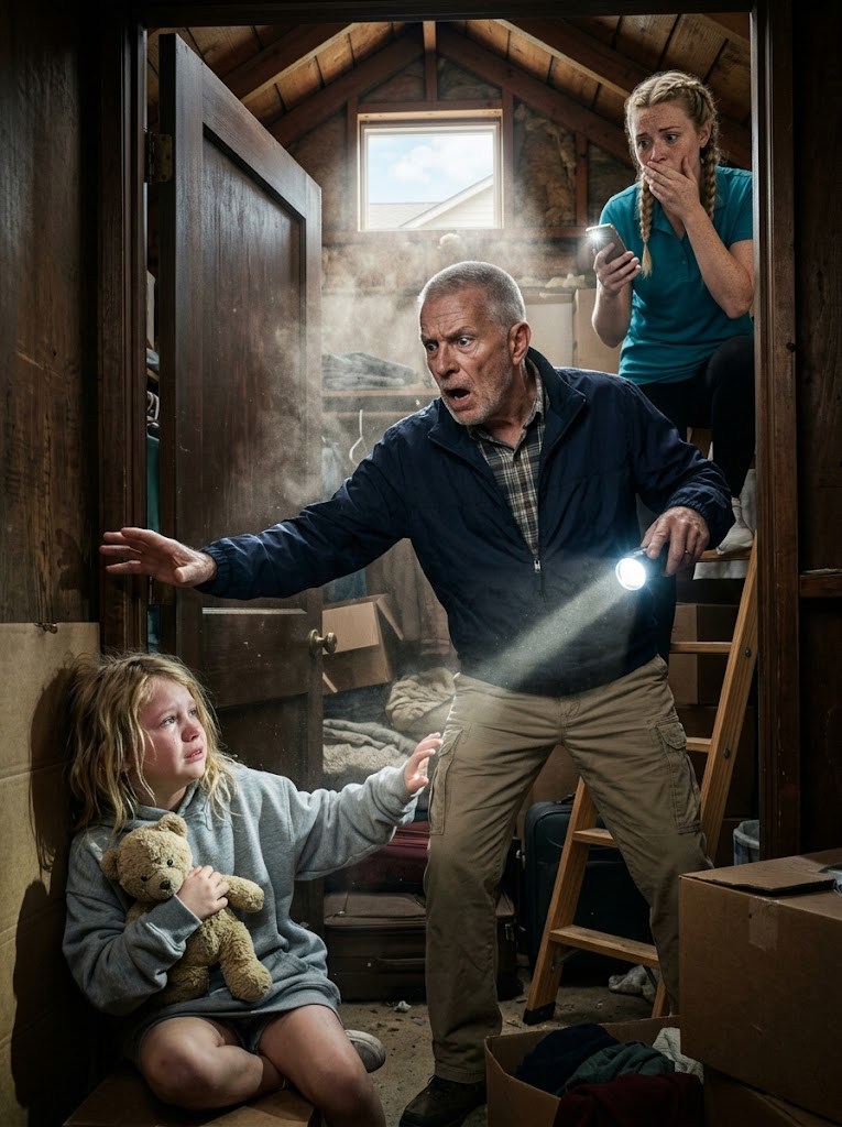 PALKKASIN SIIVOJAN POIKANI TALOLLE KUN HÄN JA HÄNEN VAIKUTTAJAVAIMONSA OLIVAT LOMAILLA HAVAIJILLA – TUNTIA MYÖHEMMIN HÄN KUISKAISI: “HERRA… JOKU ITKEE ULLALLA, EIKÄ SE OLE TELEVISIO.” OLEN ELÄKKEELLÄ JÄÄNYT SOSIAALITYÖNTEKIJÄ, JOTEN AJOIN KUIN HENKENI RIIPPUISI SIITÄ, ODOTTANEEN MURTOVARTTA TAI RIKKOUTUNETTA PUTKEA… MUTTA ÄÄNI OLI HIENO, TÄRISEVÄ JA IHMISELLINEN. KUN VEDIN ALHAALLE ULLAKOTIKKAAT, TALO HILJAISI – KUNNES NYTKYTTELY ALKOI UUDELLEEN PUISESTA KAAPISTA NULKASSA. AVASIN OVEN… JA PIENI TYTTÖ KATSOI MINUA YLÖS JA KUISKAISI: “KIITOS… ÄLÄ KERRO DENNISILLE.”