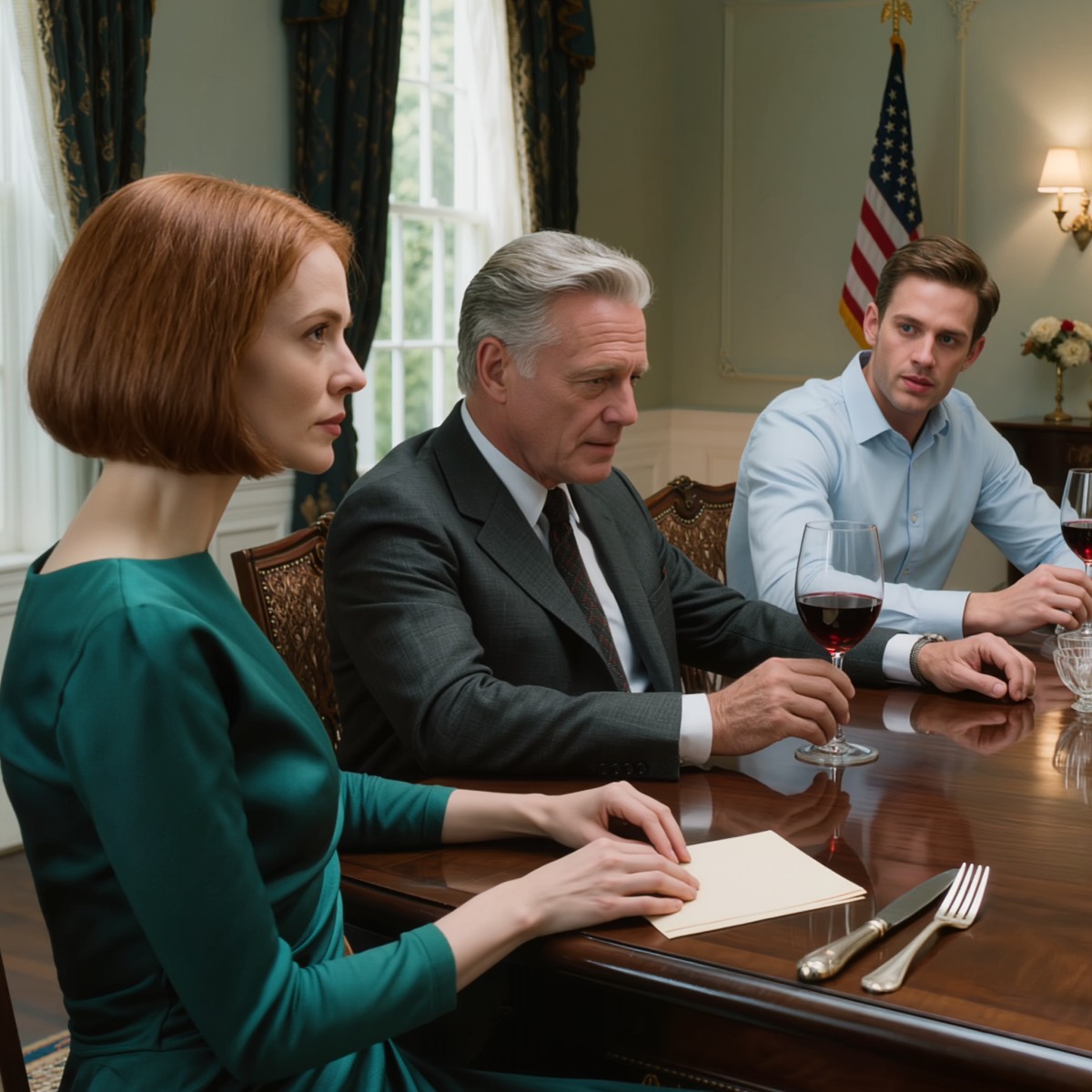 Sunnuntailounaalla poikani uusi kihlattu pyysi kahta miljoonaa dollaria ylellisiin häihin. Olin juuri suostumaisillani, kun poikani tönäisi varovasti jalkaani pöydän alla ja sujautti minulle viestin: “Isä… auta minua.” Hymyilin, otin rauhallisesti kulauksen viiniä ja sanoin kaksi sanaa. – Uutiset