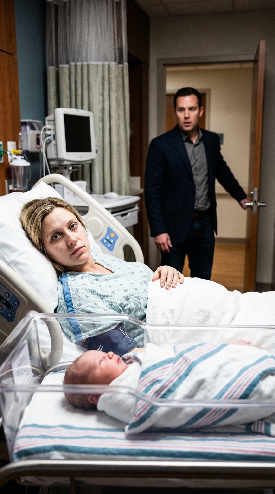 Kuusi kuukautta avioeroni jälkeen ex-mieheni soitti ja sanoi: “Haluan kutsua sinut häihini.” Katsoin vastasyntynyttä lastani ja kuiskasin: “Synnytin juuri. En ole menossa minnekään.” Sitten hänen äänensä muuttui: “…Mitä sanoit?” Puolikymmentä minuuttia myöhemmin hän ryntäsi sairaalahuoneeseeni, tuijotti vauvaa ja kysyi: “Claire… onko tuo minun tyttäreni?” Luulin, että pahin oli ohi. Olin väärässä.