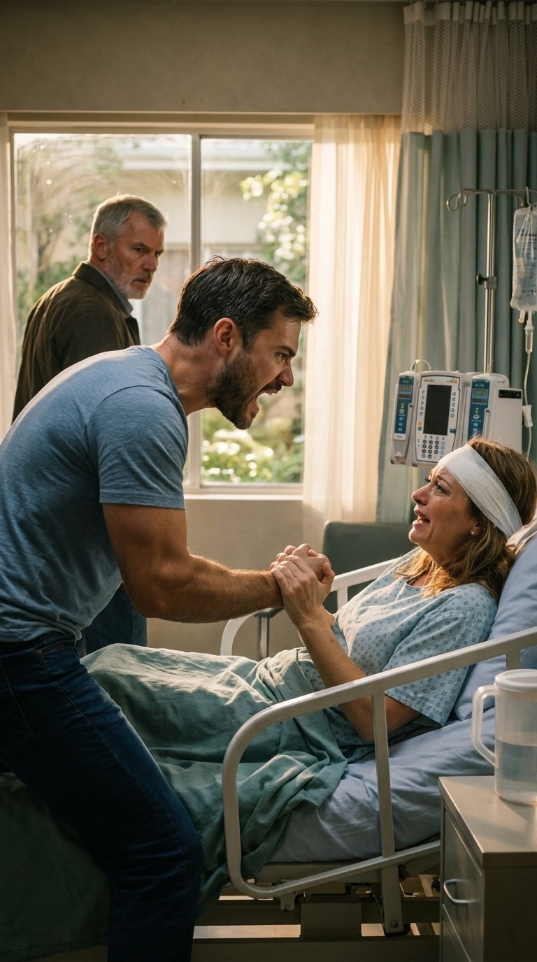 ”Jätettyäni auton alle jouduin sairaalaan vakavien vammojen vuoksi. Muutamaa tuntia myöhemmin mieheni ryntäsi sisään ja huusi: ‘Lopeta draama! Nouse ylös ja laita ruokaa äitini syntymäpäiville!’ Pysyin hiljaa, mutta hän raahasi minut sängystä ja sanoi, ettei tuhlaisi rahaa ‘draamoihini’. Sitten ovi aukesi ja mieheni alkoi täristä sen takia, kuka sisään käveli…” – Kuninkaalliset