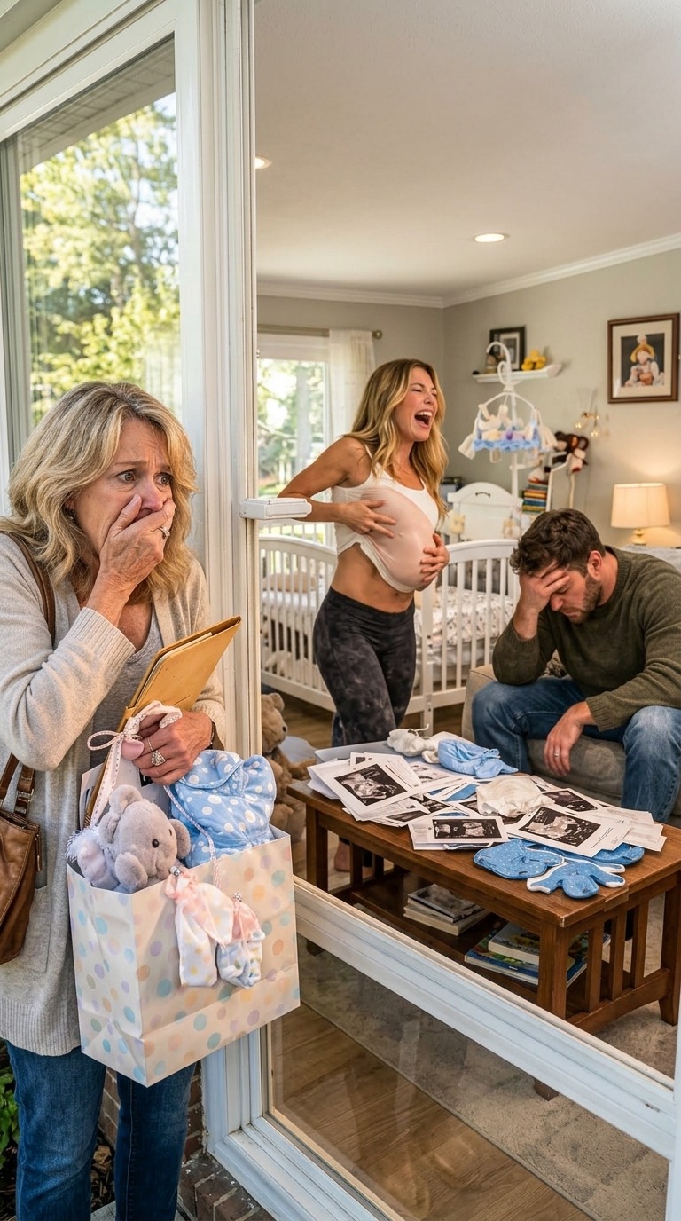 “Olin palaamassa notaarin luota hyvällä tuulella ja halusin kertoa pojalleni hyvät uutiset. Olin viemässä heille lahjoja tulevalle pojanpojalleni. Mutta avoimesta ikkunasta näin miniäni ottavan pois feikkiraskausvatsan ja kertovan pojalleni…” – Kuninkaalliset