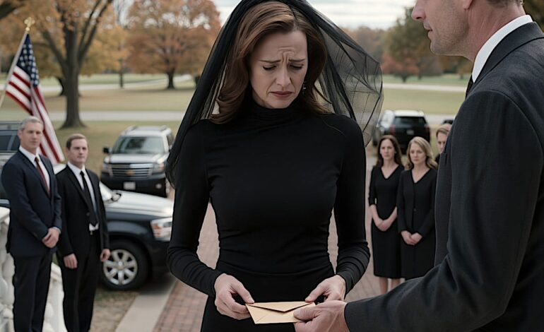 Zaraz po pogrzebie mojego męża, jego asystent nagle podszedł do mnie i cicho włożył mi do ręki zapieczętowaną żółtą kopertę. Wyszeptał: „Otwórz ją sama. I posłuchaj… nie mów nikomu z rodziny”. Stałam tam, trzymając jedyną rzecz, której mój mąż najwyraźniej nie chciał, żeby ktokolwiek zobaczył po jego śmierci.