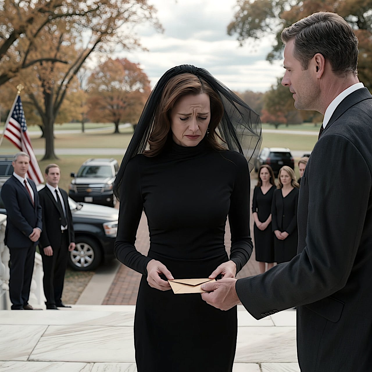 Zaraz po pogrzebie mojego męża, jego asystent nagle podszedł do mnie i cicho włożył mi do ręki zapieczętowaną żółtą kopertę. Wyszeptał: „Otwórz ją sama. I posłuchaj… nie mów nikomu z rodziny”. Stałam tam, trzymając jedyną rzecz, której mój mąż najwyraźniej nie chciał, żeby ktokolwiek zobaczył po jego śmierci.