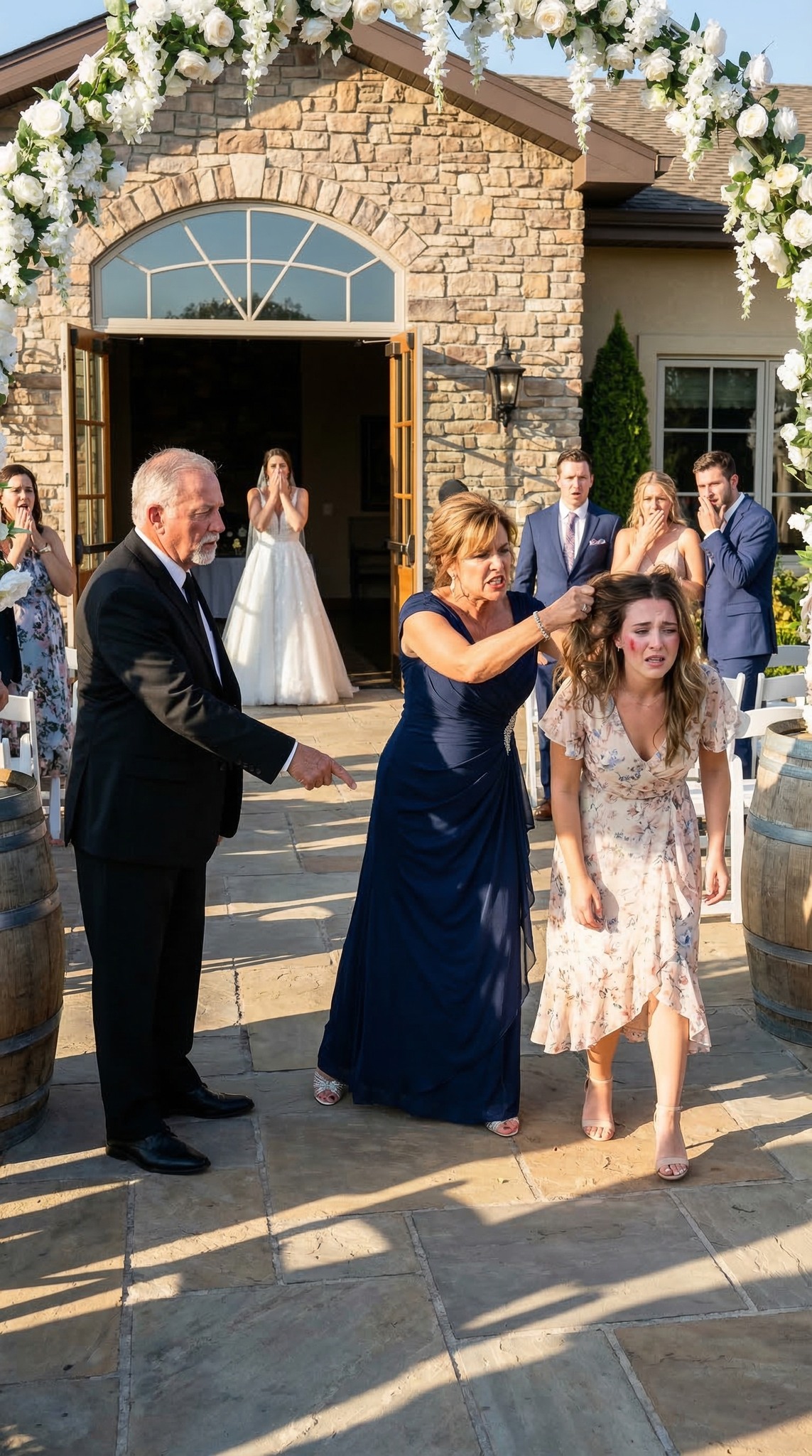  Siskoni häissä äitipuoleni esti oven ja sihahti: “Et pilaa tätä päivää.” Muutamaa sekuntia myöhemmin hän nykäisi hiuksistani ja läimäisi minua kaikkien edessä. Olin yhä shokissa, kun isäni osoitti lattiaa ja sanoi: “Polvistu ja pyydä häneltä anteeksi.” Kävelin ulos sanomatta sanaakaan… mutta ennen auringonlaskua he soittivat minulle kuin heidän henkensä riippuisi siitä.