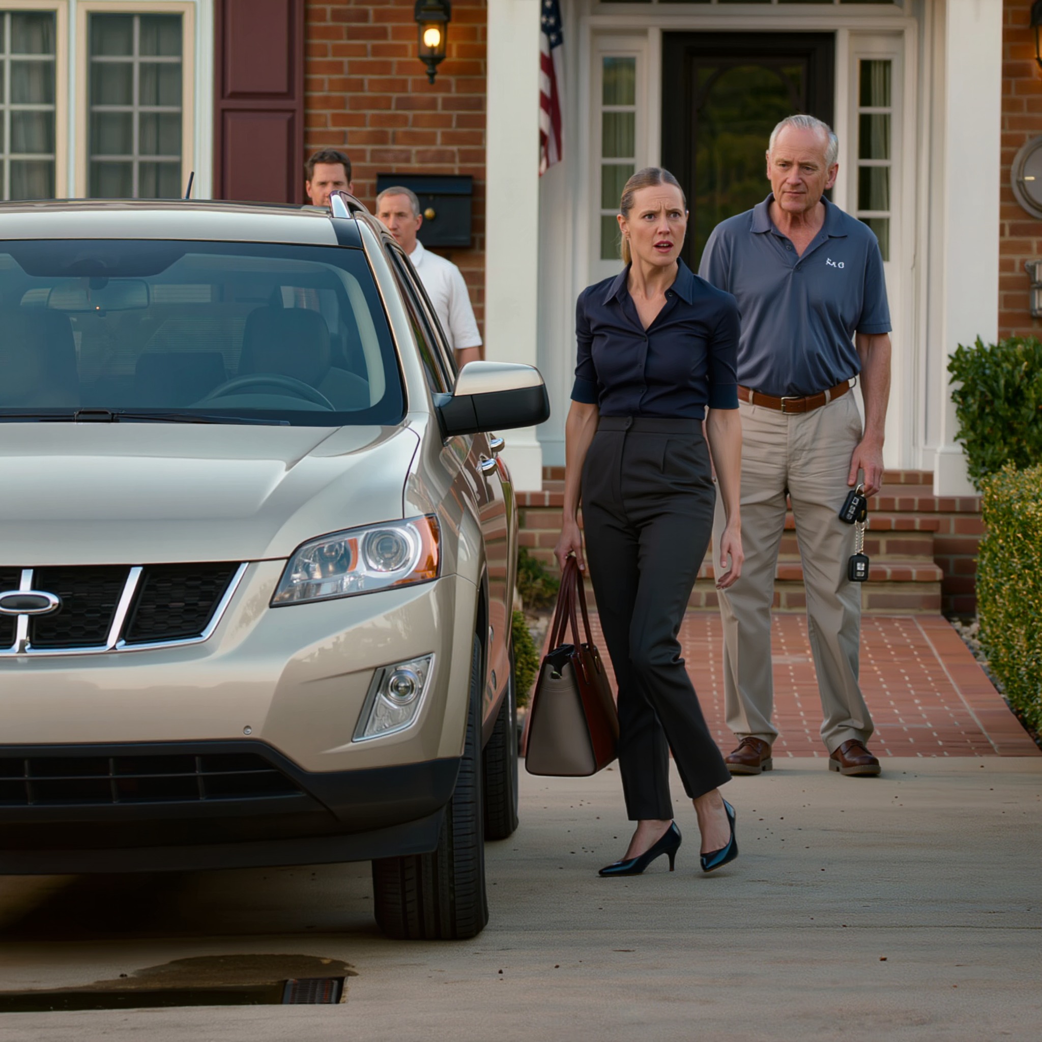 Jeg kom hjem og fant SUV-en min til 60 000 dollar borte. Pappa lo: «Vi ga den til Lucas, han er familiens mann.» Jeg skrek ikke. Jeg spurte bare: «Er førerkortet hans fortsatt på vent?» SÅ RINGTE JEG ÉN GANG. – Nyheter