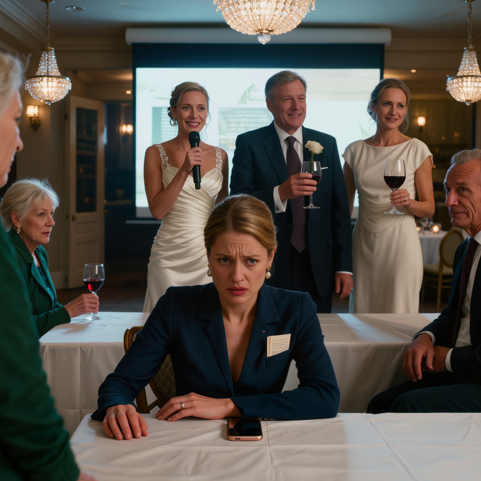 Siskoni laittoi “hedelmätön” 3 metrin kokoiselle häänäytölle ja käski 200 vierasta nauramaan, joten lähetin tekstiviestillä yhden sanan – Begin – ja koko huone lakkasi hengittämästä. – Uutiset