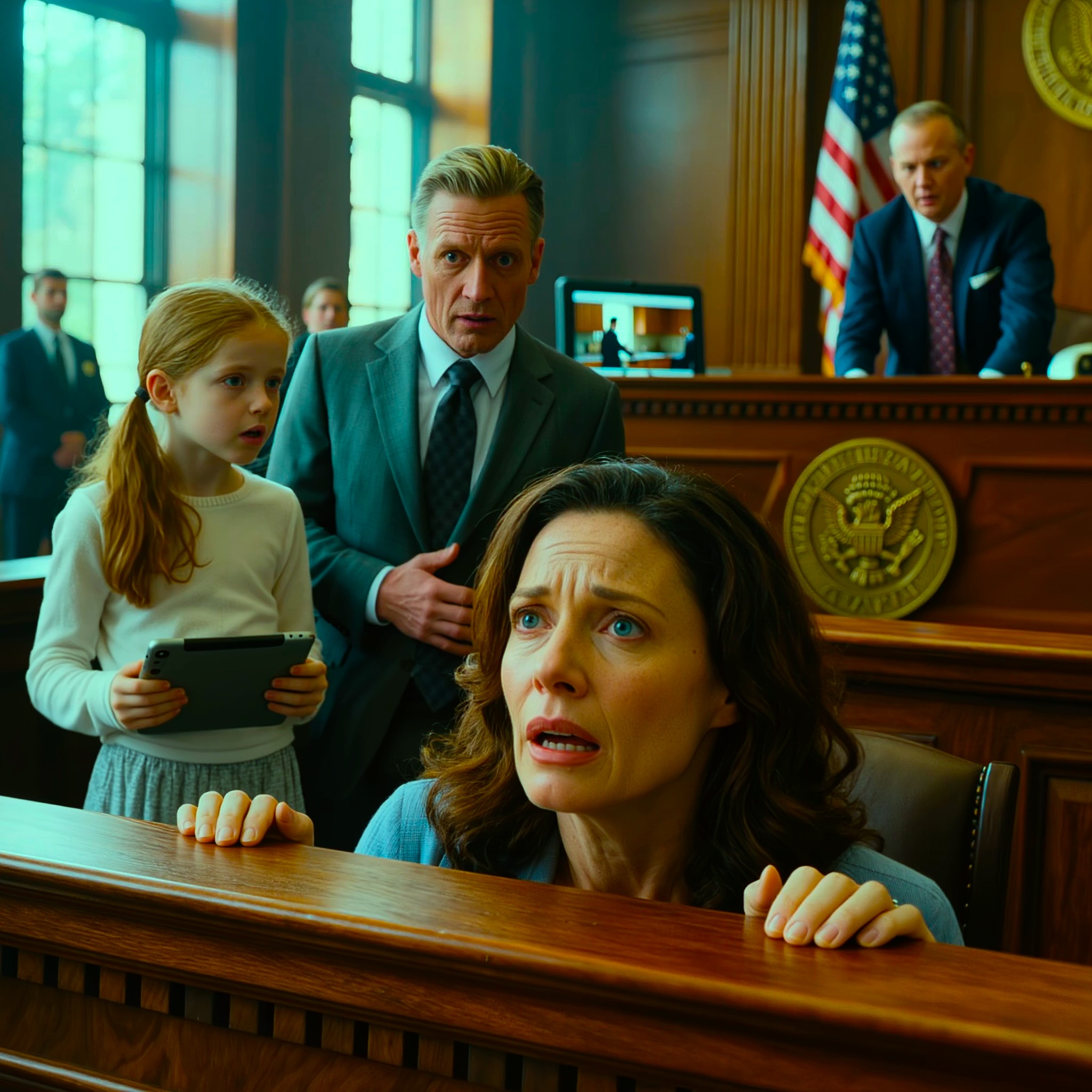 Mój mąż złożył pozew o rozwód, a moja dziesięcioletnia córka zapytała sędziego: „Wysoki Sądzie, czy mogę pokazać panu coś, czego mama nie wie?”. Sędzia skinął głową. Kiedy włączono nagranie, cała sala sądowa ucichła.