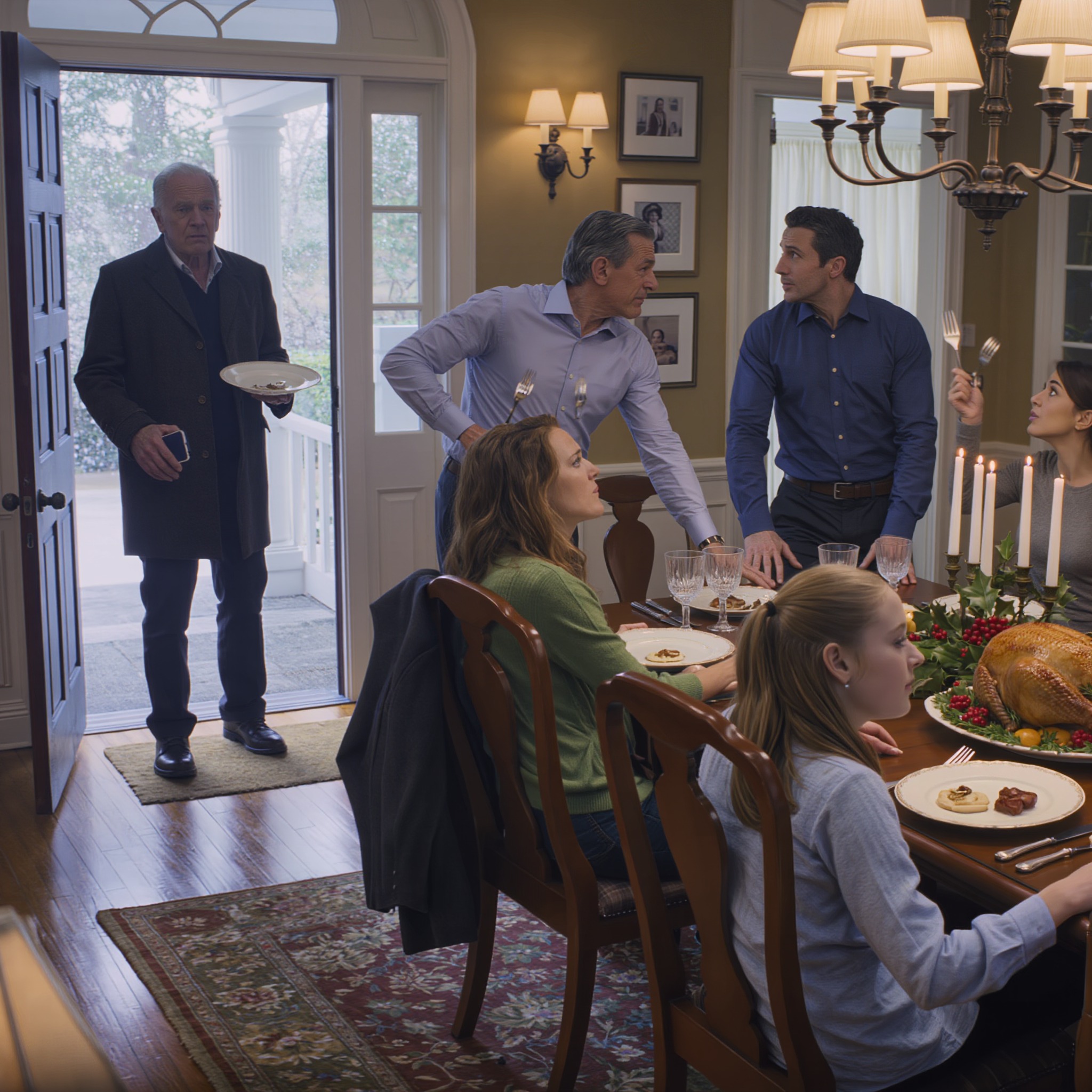 He kiittivät häntä heidän henkensä pelastamisesta ja käskivät sitten hänen nousta omalta paikaltaan joulupöydästään – eivätkä he tajunneet, että vanha mies, jota he kutsuivat taakaksi, oli muistuttamassa kaikkia, kenen talossa he todellisuudessa seisoivat. – Uutiset