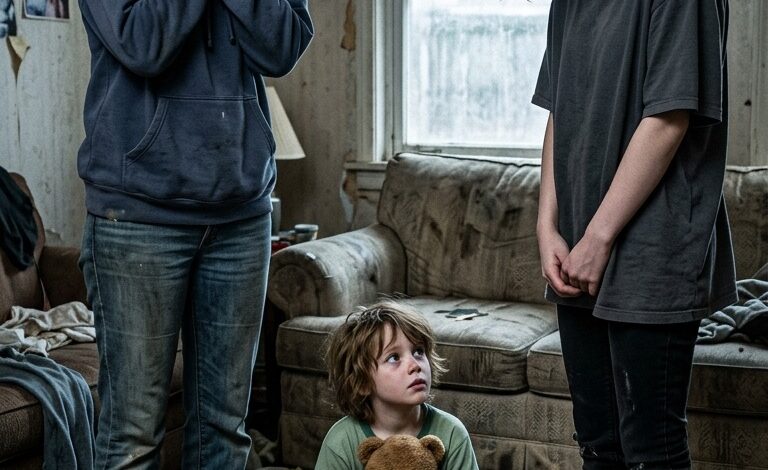 Mama zostawiła mnie i moją młodszą siostrę z trzydziestoma dolarami, butelką wody i kłamstwem, które musiałam przetrwać. Dziewiętnaście dni później wróciła do domu śmiejąc się – aż otworzyła drzwi i zobaczyła, kto czeka przy naszym kuchennym stole.