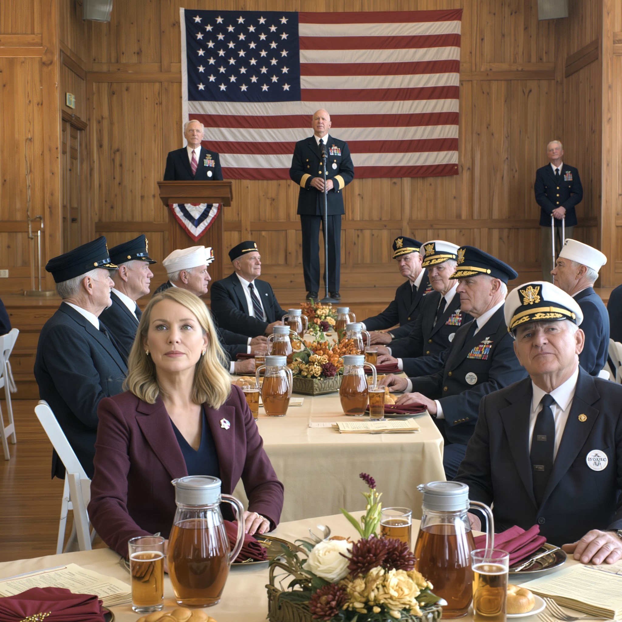 „Z bólem serca muszę powiedzieć, że moją córkę zwolniono z wojska, bo straciła opanowanie podczas służby” – powiedział mój ojciec sześćdziesięciu weteranom.