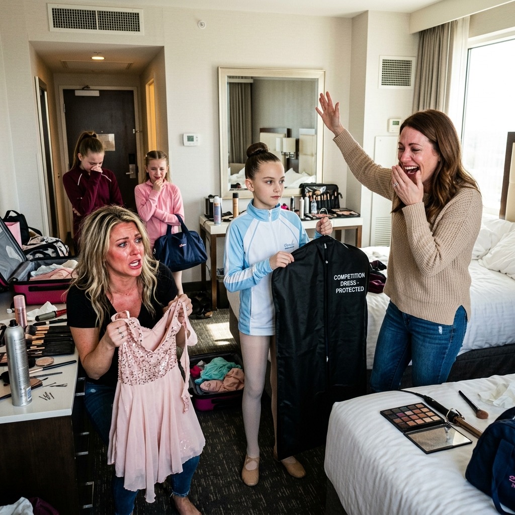 «Bare timer før datterens store dansekonkurranse rev svigerinnen min i stykker kjolen sin og smilte smilende: «Nå vinner jentene mine helt sikkert.» Jeg sto der lamslått, usikker på hva jeg skulle si helt til min 12 år gamle datter rolig snudde seg mot meg og sa: «Mamma, slapp av», og viste meg noe. Jeg brøt ut i latter fordi kjolen hun rev i stykker faktisk var …» – Royals