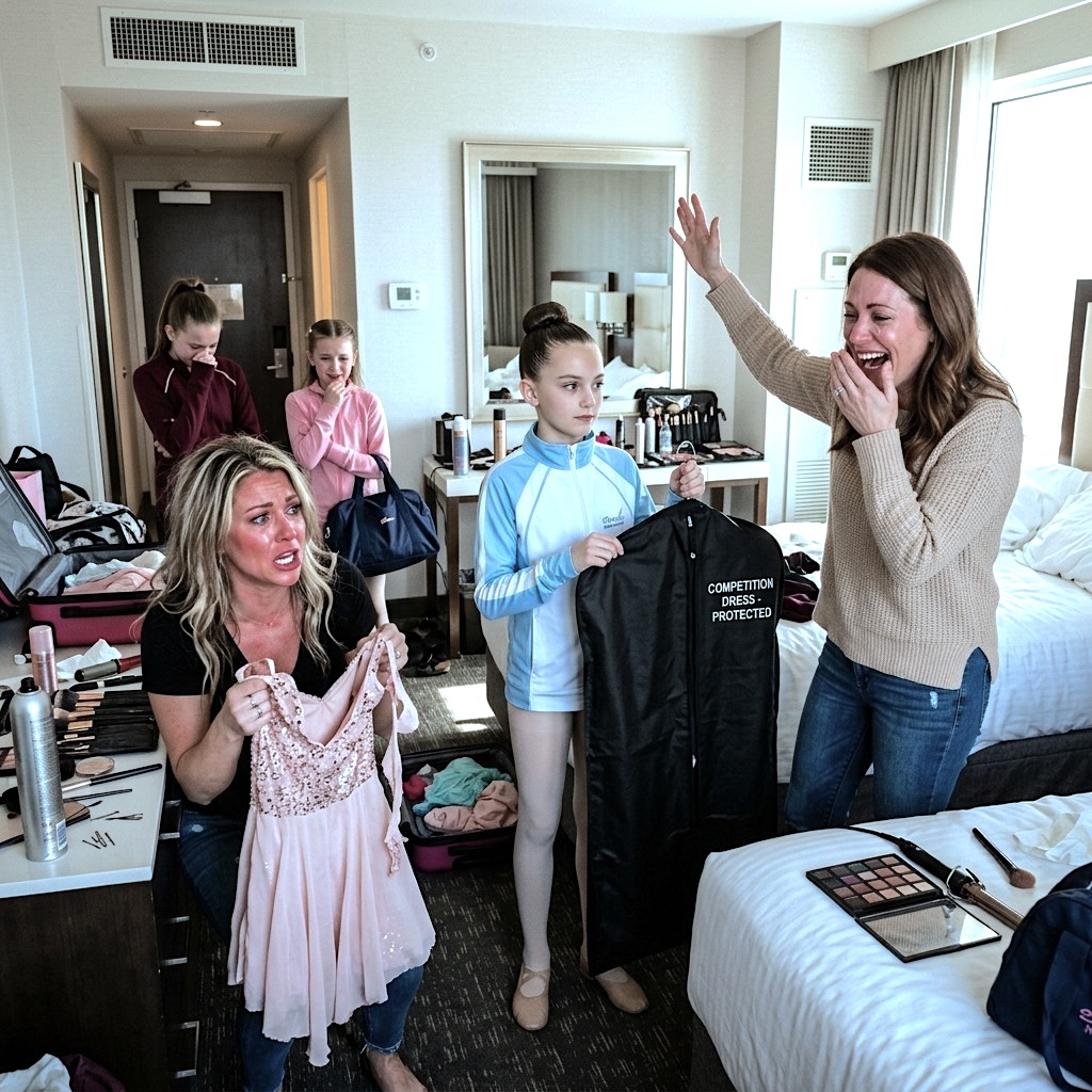 „Rozdarła sukienkę mojej córki, uśmiechnęła się złośliwie i syknęła: »Teraz moje córki w końcu wygrają«. Trzęsłam się ze złości, dopóki moja dwunastoletnia córka spokojnie nie wyszeptała: »Mamo, uspokój się«. Wtedy podniosła coś małego… i wywróciła cały koszmar do góry nogami”.