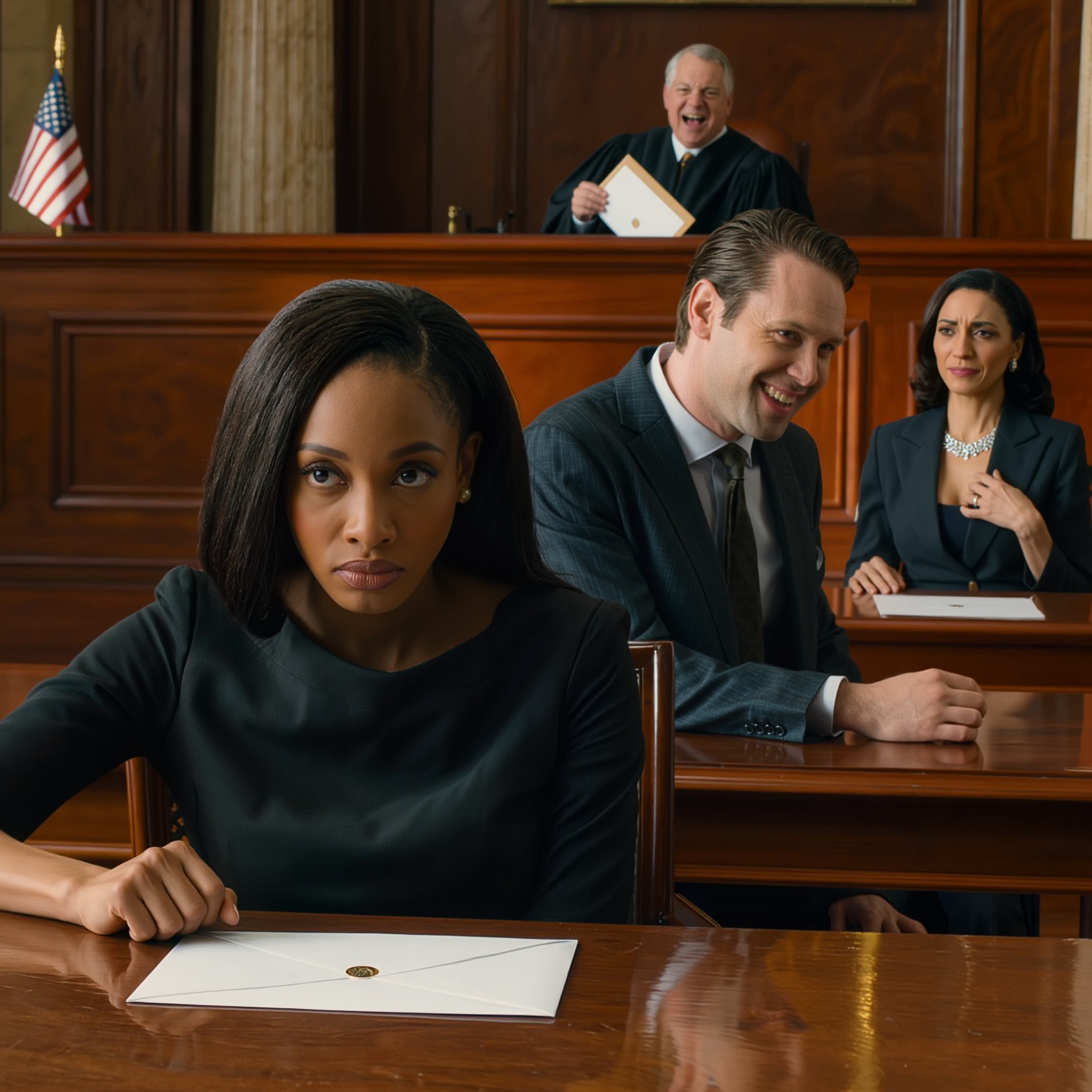 Midt i skilsmisseforhandlingene bøyde mannen min seg ned og hvisket: «Fra nå av skal du ikke engang drømme om å røre en eneste cent av pengene mine.» Elskerinnen hans strøk diamanten mot halsen hennes og ga meg det medlidende lille smilet. Svigermoren min satt der som om hun ventet på å se meg bli renset ut av livene deres, helt til dommeren åpnet konvolutten min, leste noen linjer og lo høyt: «Dette er det beste jeg har lest på 20 år.» Og det var da ansiktene deres endelig begynte å forandre seg – Nyheter