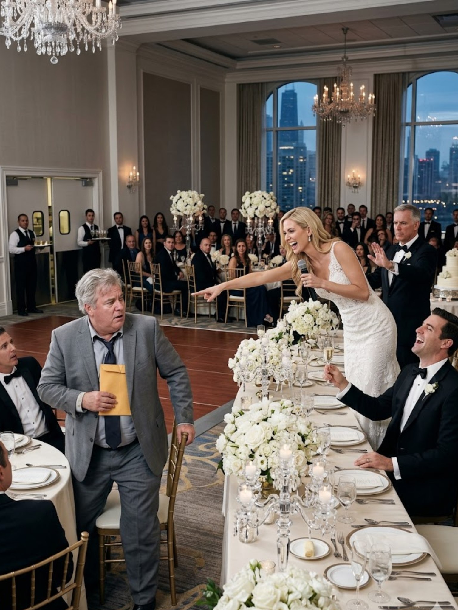 Saavuin poikani ylellisiin Chicagon häihin halpaan harmaaseen pukuun, jonka kalvosimessa oli rasvaa, maksettuani 85 000 dollaria koko yöstä.