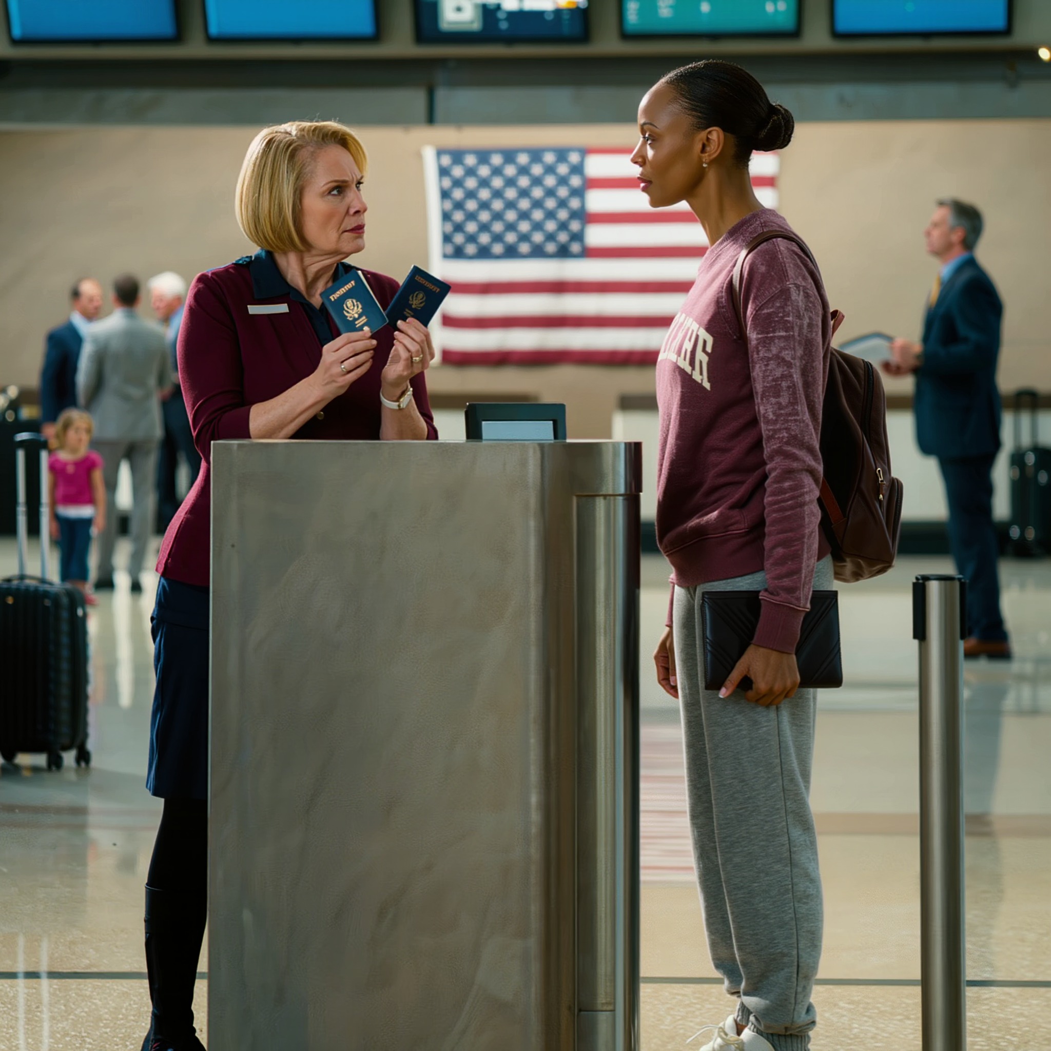 Porttivirkailija vahingoittaa nuoren naisen passia tietämättä, että tämä on ilmailun turvallisuustarkastaja, joka vierailee inkognito-tilassa. – Uutiset