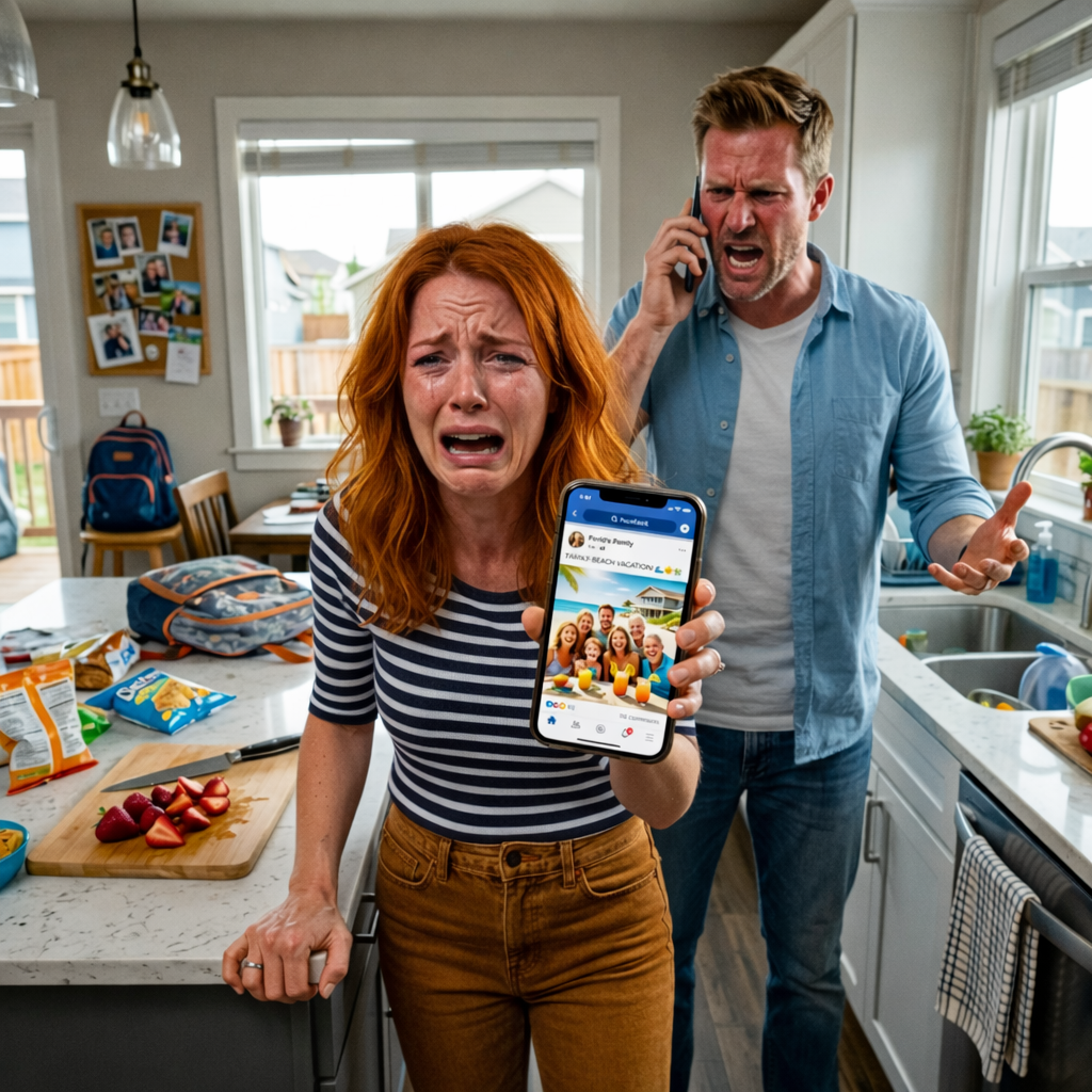 Kroiłam owoce dla moich dzieci, gdy w telefonie pojawiły się zdjęcia z plaży całej rodziny mojego męża – bez nas. Wtedy jego matka szepnęła: „Mila powiedziała, że ​​trudno cię tu wstawić”. Trzy dni. Jedna sekretna wyprawa. I to nawet nie było najgorsze…