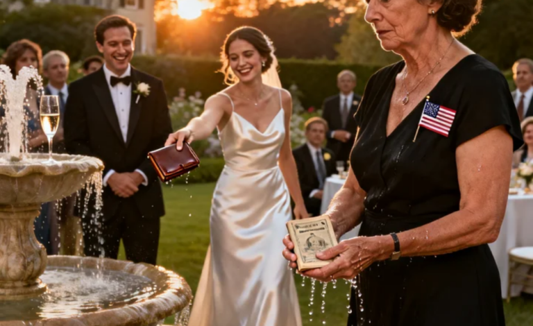 Tyttäreni häissä annoin hänelle vanhan pankkikirjan. Tyttäreni heitti sen suihkulähteeseen ja sanoi: “Onko tässä vain muutama irtonainen seteli, äiti?” Hänen varakas miehensä virnisti ja lisäsi: “Äitisi on joka tapauksessa vain siivooja.” Kävelin ulos. Seuraavana aamuna menin pankkiin. Pankkivirkailija kalpeni ja sanoi: “Rouva… älkää lähtekö.” – Uutiset