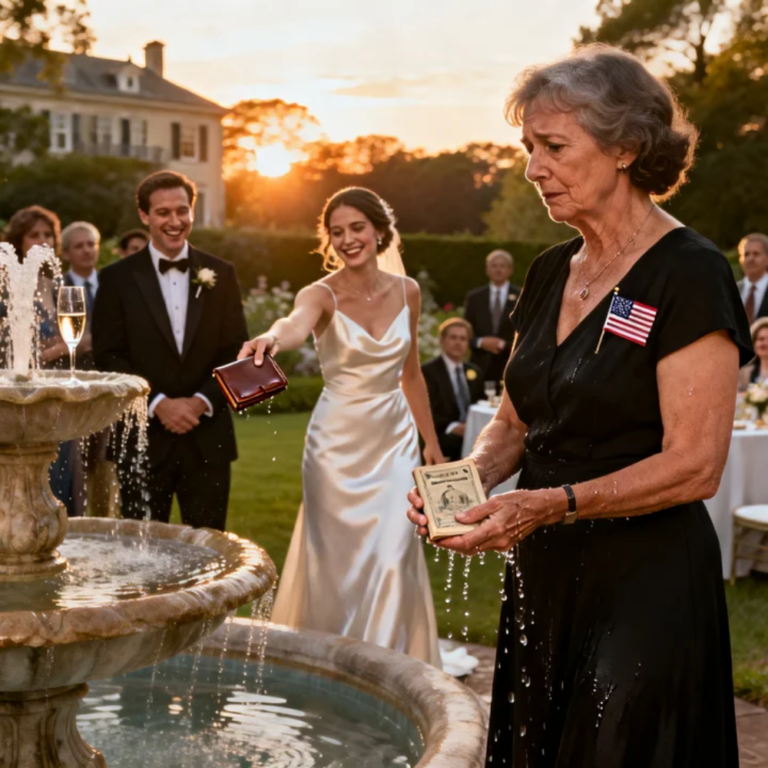 Tyttäreni häissä annoin hänelle vanhan pankkikirjan. Tyttäreni heitti sen suihkulähteeseen ja sanoi: “Onko tässä vain muutama irtonainen seteli, äiti?” Hänen varakas miehensä virnisti ja lisäsi: “Äitisi on joka tapauksessa vain siivooja.” Kävelin ulos. Seuraavana aamuna menin pankkiin. Pankkivirkailija kalpeni ja sanoi: “Rouva… älkää lähtekö.” – Uutiset
