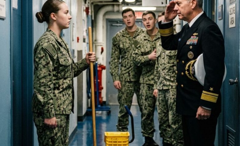 ”Aloita vessoista, uusi tyttö”, eversti määräsi pilkaten häntä muiden edessä. Mutta kun amiraali astui hetkeä myöhemmin sisään ja tervehti häntä ensin, koko huone hiljeni, kun kaikki ymmärsivät rivien vaihtuneen…