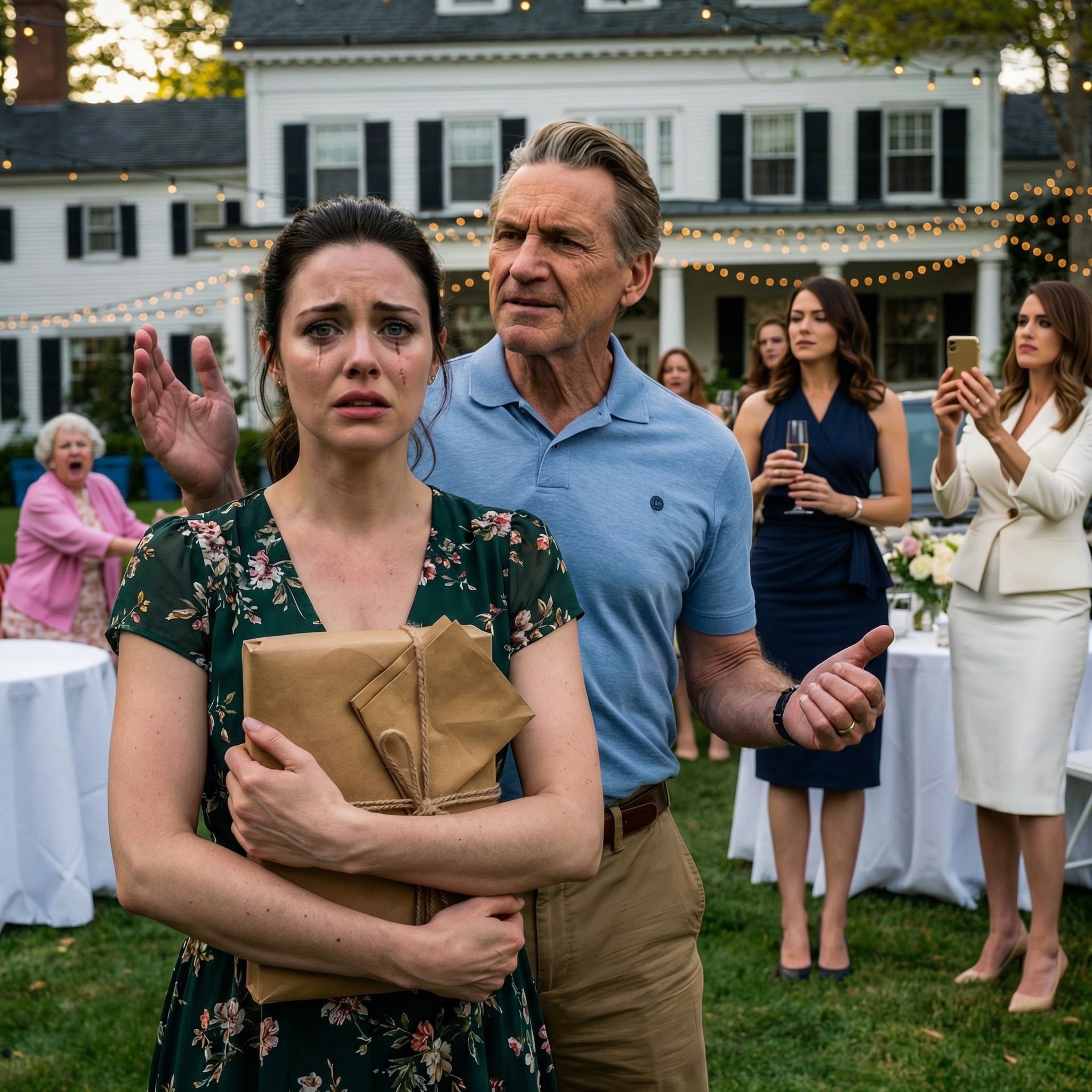 „Co za bezwartościowe badziewie mi dałeś?” – prychnął mój ojciec, zanim mnie spoliczkował przed trzydziestoma gośćmi na urodzinach, ale o północy siedziałem w czarnym SUV-ie i wpatrywałem się w nieznajomego wzrokiem, z kopertą państwową w plecaku i sekretem, który mógł zmienić Geralda Talbota z szanowanego duchownego w człowieka, którego wszyscy powinni się bać.