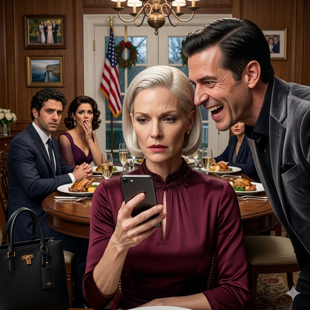 My sister’s new rich boyfriend mocked my clothes, my job, even my way of speaking, and everyone laughed. My husband told me not to make a fuss, so I kept quiet. But when he started bragging about his job, I pulled out my phone. The moment their smug smiles vanished, I finally felt I had regained my power… the whole room fell silent.