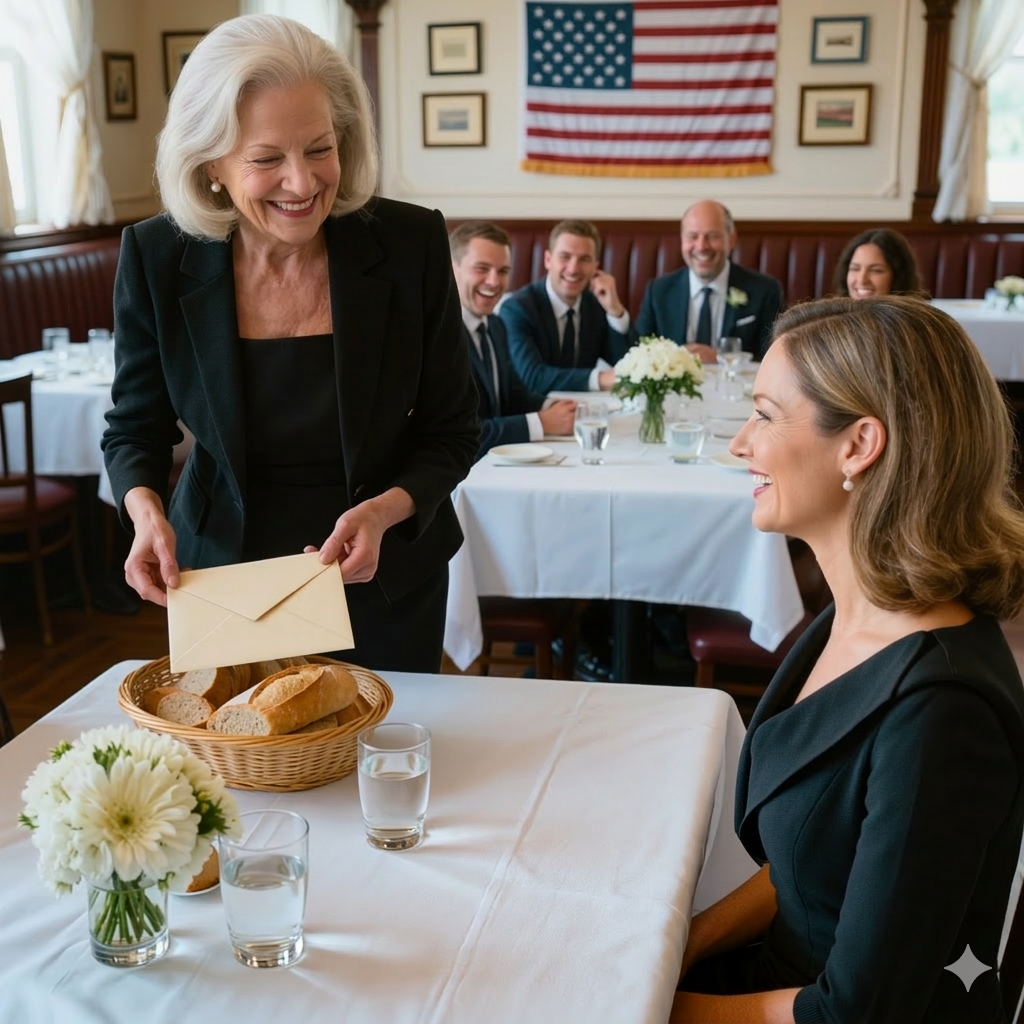 Zaraz po ceremonii mojego męża zebraliśmy się wszyscy w restauracji. Kiedy sięgałam po swoje miejsce, moja pasierbica narysowała linię przed wszystkimi – kto się liczył, a kto nie. Kilka osób się roześmiało. Nie sprzeciwiłam się. Po prostu położyłam kopertę na stole i powiedziałam: „Twój ojciec prosił mnie, żebym przyniosła to po dzisiejszym dniu. Przeczytaj ją, zanim ktokolwiek się odezwie”. Sala szybko się zmieniła.
