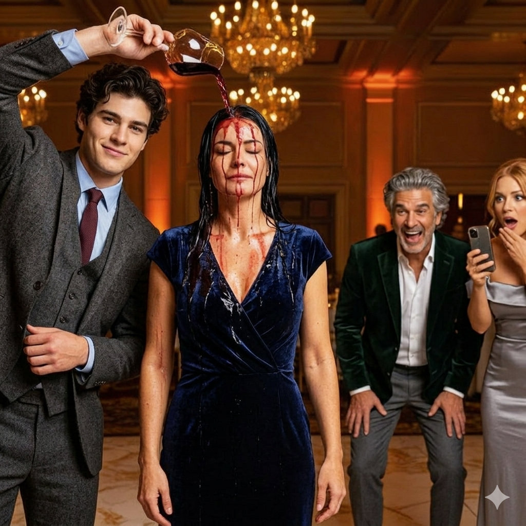 Bogaty chłopak oblał winem dyrektorkę generalną – jego rodzice się śmiali… dopóki nie anulowała ich kontraktu na 500 milionów dolarów