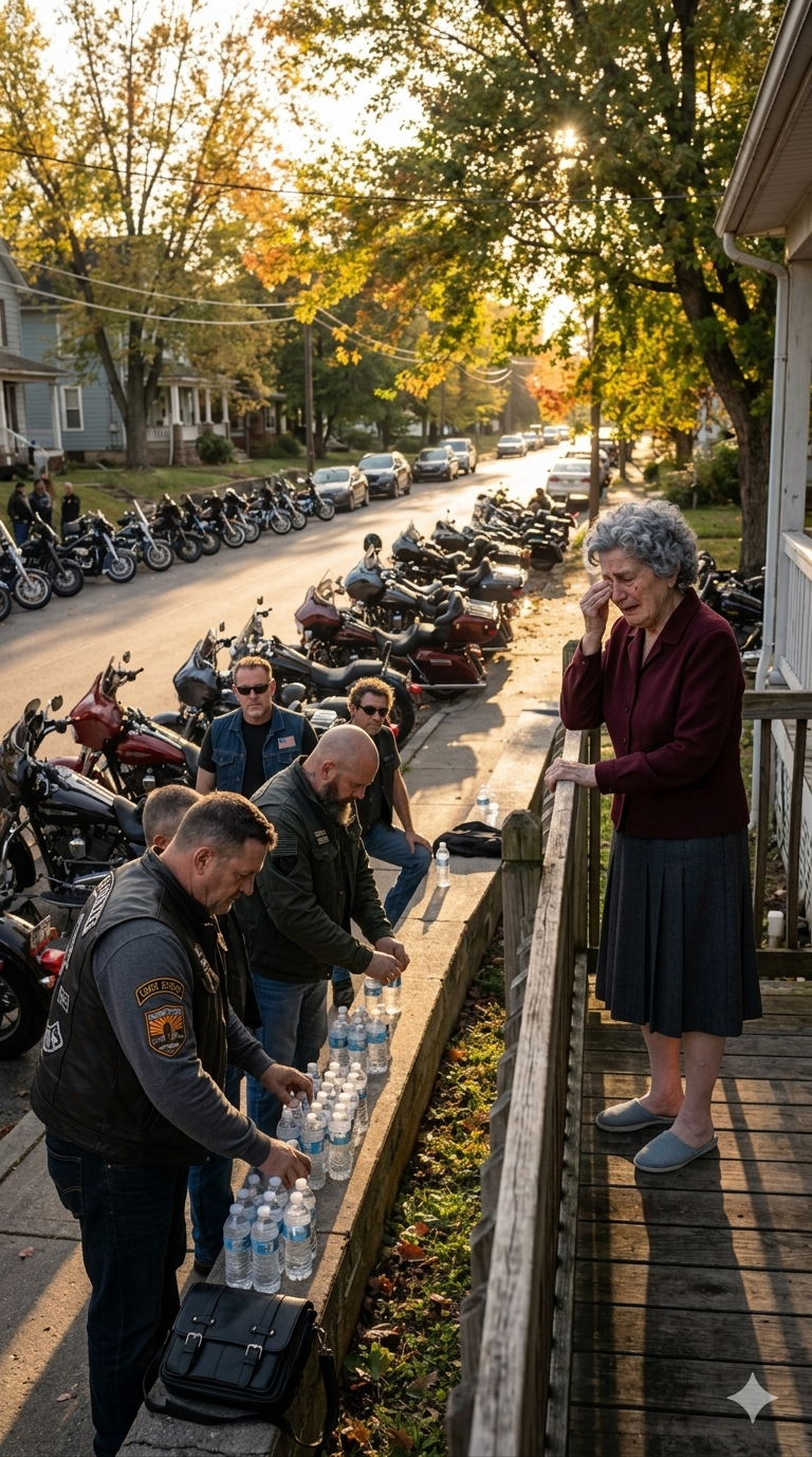 Każdego lata dyskretnie stawiała zimną wodę przejeżdżającym motocyklistom – drobny akt dobroci, którego nikt nie kwestionował. Dopiero później ludzie odkryli bolesny powód jej rytuału – prawda wyszła na jaw za późno, by ktokolwiek zdążył zareagować.