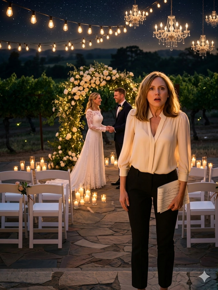 „Na próbie mojego ślubu moja siostra weszła w mojej sukni, trzymając rękę na ramieniu mojego narzeczonego. »Niespodzianka, dziś wieczorem uciekamy«, zaświergotała, podczas gdy moja matka bił brawo, a goście gapili się na mnie, czekając, aż się załamię. Myśleli, że nie mam pojęcia o tajnych e-mailach, anulowanej licencji, umowie na moje nazwisko. Odłożyłam notatki i powiedziałam: »Cieszę się, że wszyscy tu jesteście, bo…« — a potem wyciągnęłam telefon”.