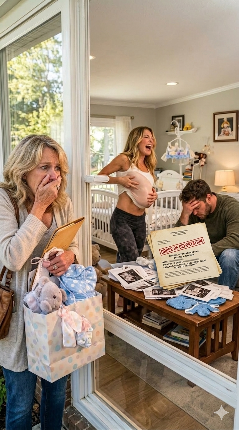 Wróciłam od notariusza uśmiechnięta, niosąc prezenty dla wnuka, który, jak myślałam, był już w drodze — aż do momentu, gdy zamarłam za otwartym oknem i usłyszałam śmiech mojej synowej, odklejającej sztuczny ciążowy brzuch i mówiącej mojemu synowi: „Spokojnie, twoja matka już wszystko podpisała”. W tym momencie cały mój świat stanął otworem.