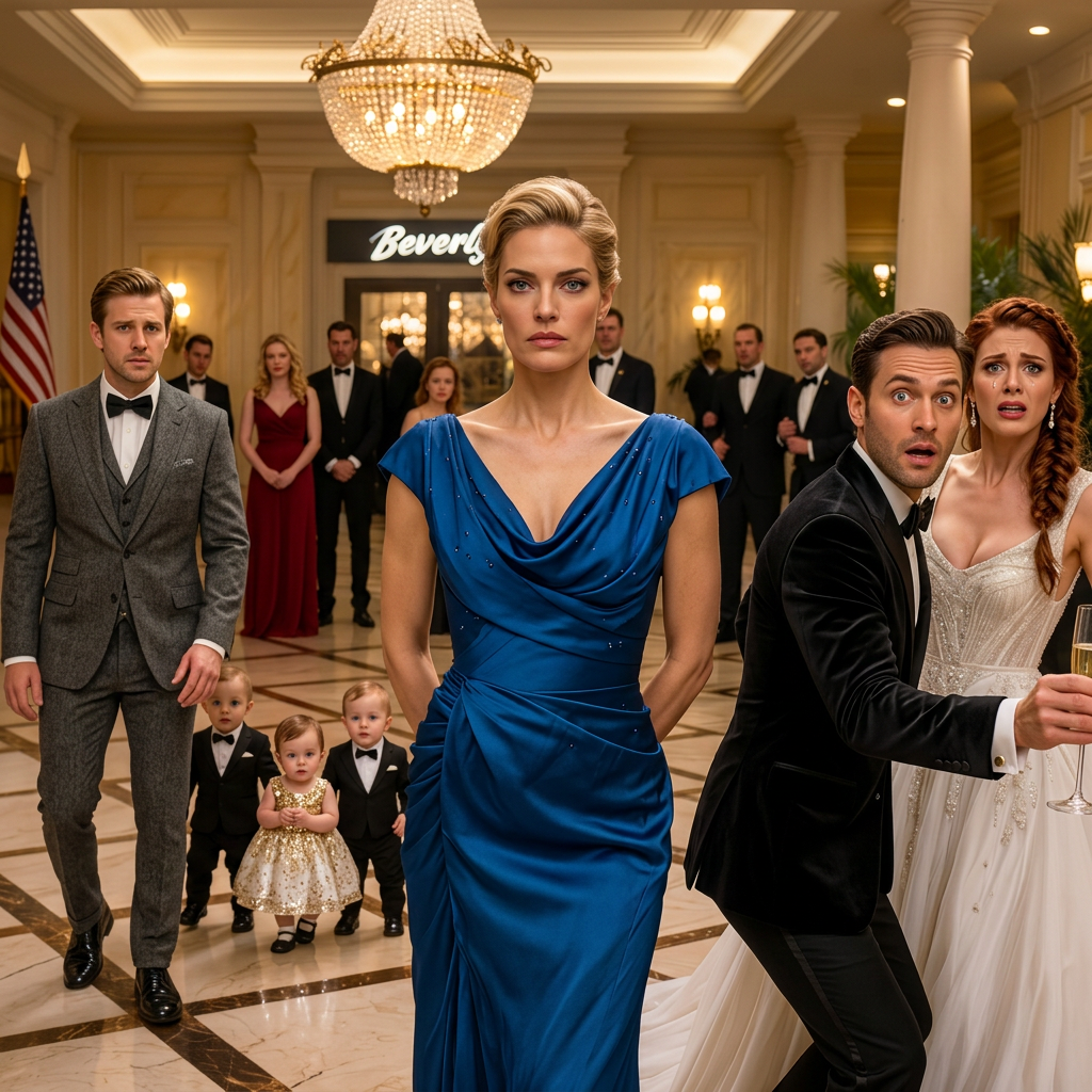 Na weselu w Beverly Hills Grand Hotel wszyscy oczekiwali, że „idealne” nowe życie Ryana Mitchella zabłyśnie, a jego była żona Emily Carter pojawi się skromna i zawstydzona. Zamiast tego Emily pojawiła się w szafirowej sukni z potężnym sojusznikiem, trójką dzieci, których nikt nie spodziewał się zobaczyć, i prawdą, która uciszyła muzykę. Zanim żyrandole zgasły, prawdziwym spektaklem wcale nie była miłość – to był starannie zaaranżowany upadek.
