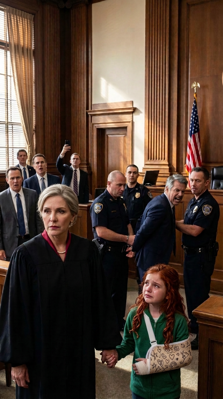 Moja 11-letnia córka wróciła do domu ze złamaną ręką i siniakami na całym ciele. Po tym, jak szybko zawiozłam ją do szpitala, pojechałam prosto do szkoły, żeby znaleźć łobuza – tylko po to, żeby odkryć, że jego rodzicem jest moja była. Zaśmiał się na mój widok. „Jaka matka, taka córka. Obie nieudaczniczki”. Zignorowałam go i zaczęłam wypytywać chłopaka. Popchnął mnie i prychnął: „Mój tata finansuje tę szkołę. Ja ustalam zasady”. Kiedy zapytałam, czy skrzywdził moją córkę, a on odpowiedział, że tak, podjęłam decyzję. „Mamy dowody”. Wybrali niewłaściwe dziecko – córkę Sędziego Naczelnego.