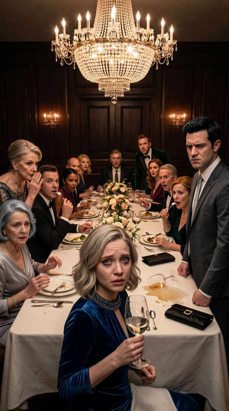 Światło żyrandola wydało się zbyt jasne, gdy mama uśmiechnęła się i powiedziała: „To nasza córka – zarabia na życie sprzątaniem domów”. Tata nawet nie mrugnął. „Zrezygnowaliśmy z niej”. Wymusiłam śmiech, ściskając szklankę tak mocno, że aż piekły mnie kostki. Wtedy matka pana młodego nachyliła się bliżej, mrużąc oczy, jakby znalazła ducha. „Czekaj… jesteś tą kobietą, która…” Urwała. Widelce zamarły w powietrzu. Uśmiech mojej matki zbladł – a potem zniknął. I w tej ciszy zdałam sobie sprawę…