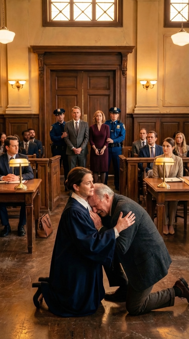 Nigdy nie powiedziałem rodzicom, że jestem sędzią federalnym, po tym jak dziesięć lat temu mnie porzucili. Przed świętami Bożego Narodzenia nagle zaprosili mnie do „odnowienia kontaktu”. Kiedy przyjechałem, mama wskazała na zamarzniętą szopę ogrodową. „Już go nie potrzebujemy” – zadrwił ojciec. „Stary ciężar jest na tyłach – zabierz go”. Pobiegłem do szopy i zastałem dziadka drżącego z zimna w ciemności. Sprzedali jego dom i ukradli wszystko. To była linia. Wyciągnąłem odznakę i wykonałem jeden telefon: „Wykonać nakazy aresztowania”.