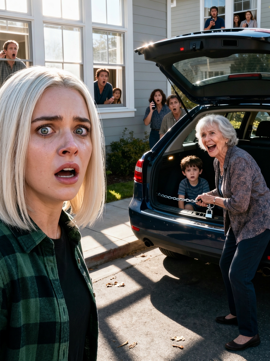 Moja matka pobiła mojego syna i zamknęła go w bagażniku swojego samochodu. Nie będziesz go widział. Powiedziała.