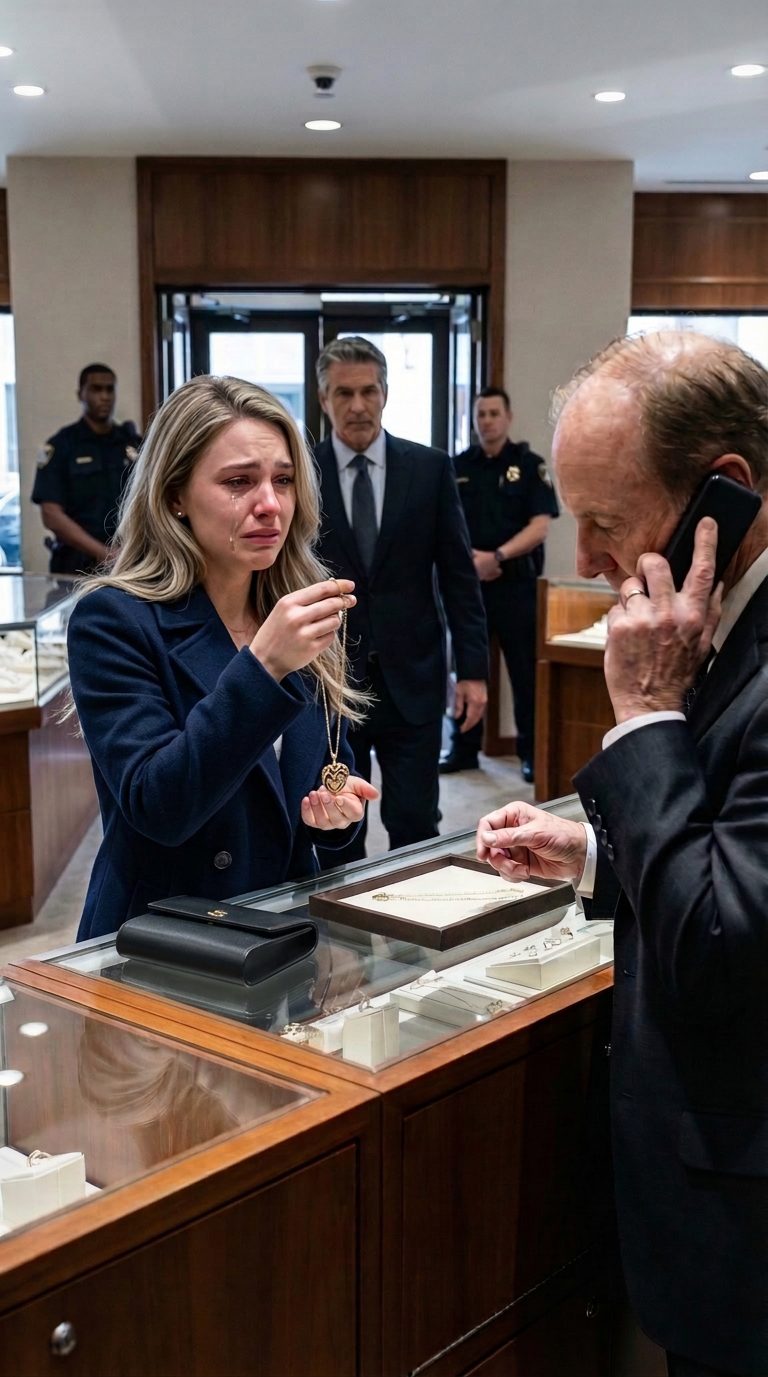 Po rozwodzie wyszłam z niczym poza pękniętym telefonem i starym naszyjnikiem mojej matki – moją ostatnią szansą na opłacenie czynszu. Jubiler ledwo na niego spojrzał… a potem jego dłonie zamarły. Twarz mu zbladła. „Skąd to masz?” – wyszeptał. „To mojej mamy” – powiedziałam. Cofnął się i wykrztusił: „Proszę pani… pan szuka pani od dwudziestu lat”. I wtedy otworzyły się tylne drzwi. – magazyn life