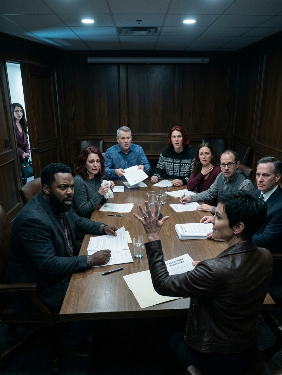 O 18:12 MÓJ NAJSTARSZY SYN NAPISAŁ MI SMS-A JAK PRACOWNIK: „SPOTKANIE RODZINNE. PILNE. 19:30. Z TYŁU W HUNTER STEKHOUSE. NIE SPÓŹNIJ SIĘ”. MIAŁEM 68 LAT, WCIĄŻ PROWADZIŁEM TRZY PRALNIE, DOM I MAŁY DOM NAD JEZIOREM – WIĘC DOMYŚLAŁEM SIĘ, ŻE CHCE POROZMAWIAĆ O „PLANACH”. ALE KIEDY WSZEDŁEM DO TEGO PRYWATNEGO POKOJU ZA DENVER, NIE BYŁO ŻADNYCH MENU, ŻADNEJ OBIADOWEJ KOLACJI… TYLKO SZEŚĆ TWARZY, NIEZNAJOMY W DROGIM GARNITURZE I STOS PAPIERU GOTOWEGO NA MÓJ PODPIS. JASON POCHyliŁ SIĘ I WYSZEPNIŁ: „PODPISUJ DZIŚ WIECZOREM… ALBO CIĘ ZNISZCZYMY”. NIE DRGNIĘŁAM – PO PROSTU PODNIOSŁAM RĘKĘ, POLICZYŁAM JE NA GŁOS… I UŚMIECHNĘŁAM SIĘ. „ŚMIESZNE” – POWIEDZIAŁAM CICHO – „BO PRZYNIOSŁAM TYLKO JEDNĄ”. WTEDY KLAMKA DRZWI SIĘ OBRACIŁA…